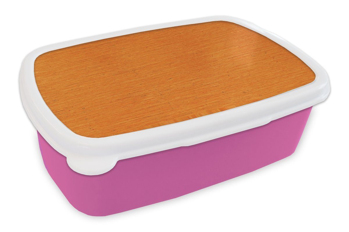 MuchoWow Lunchbox Blattstruktur aus Kupfer, Kunststoff, (2-tlg), Brotbox für Erwachsene, Brotdose Kinder, Snackbox, Mädchen, Kunststoff rosa