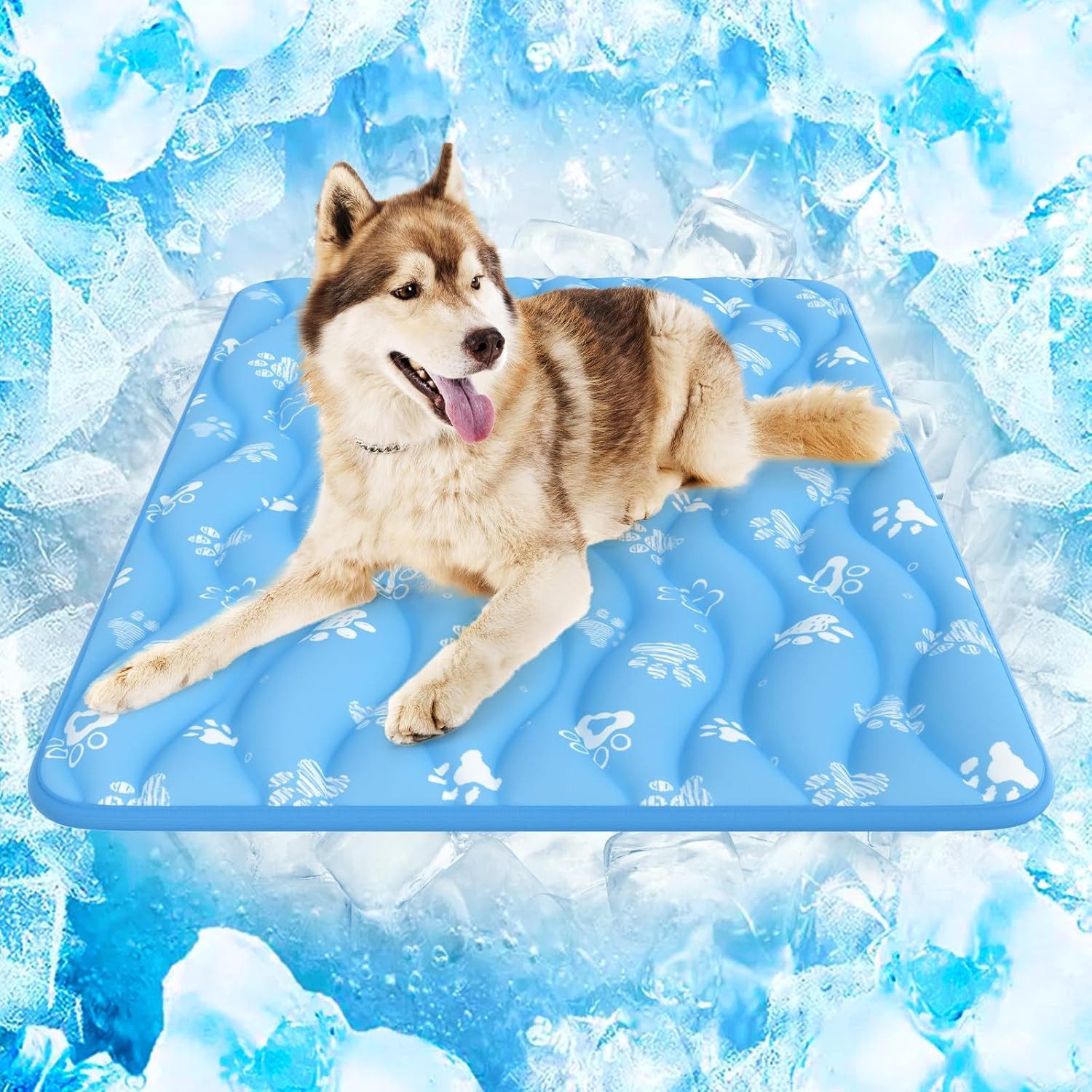 Rywell Hundematte Kühlmatte selbstkühlende für Haustiere, Hunde/Katze(Q-Max>0.45), atmungsaktiv Wasserdichte Hundedecke, Reisen, Outdoor