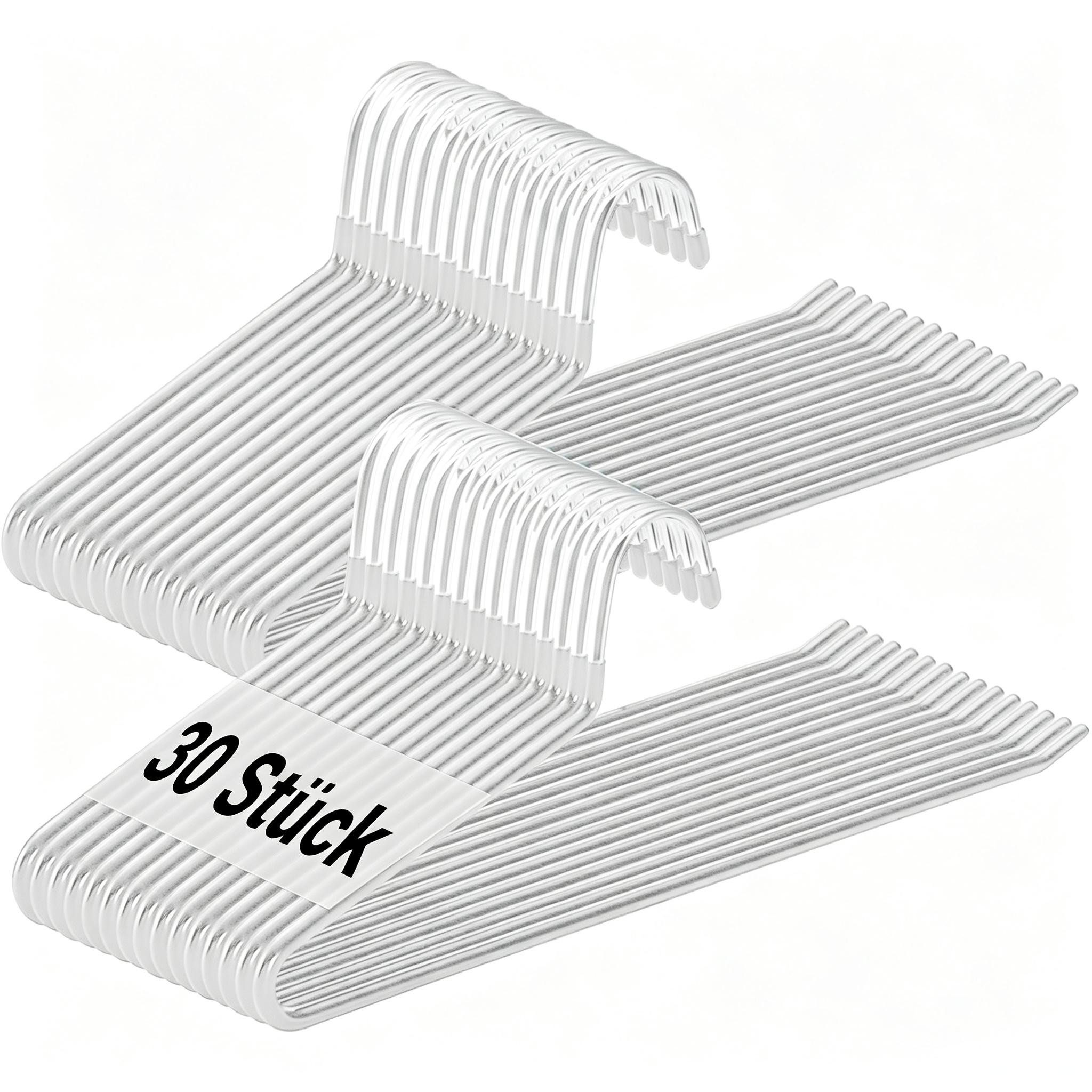 devesanter Hosenhalter 30 Metall-Hosenhalter in Weiß mit offener Z-Form (30 St), Platzsparende Aufbewahrungshaken für Hosen, Röcken & Accessoires