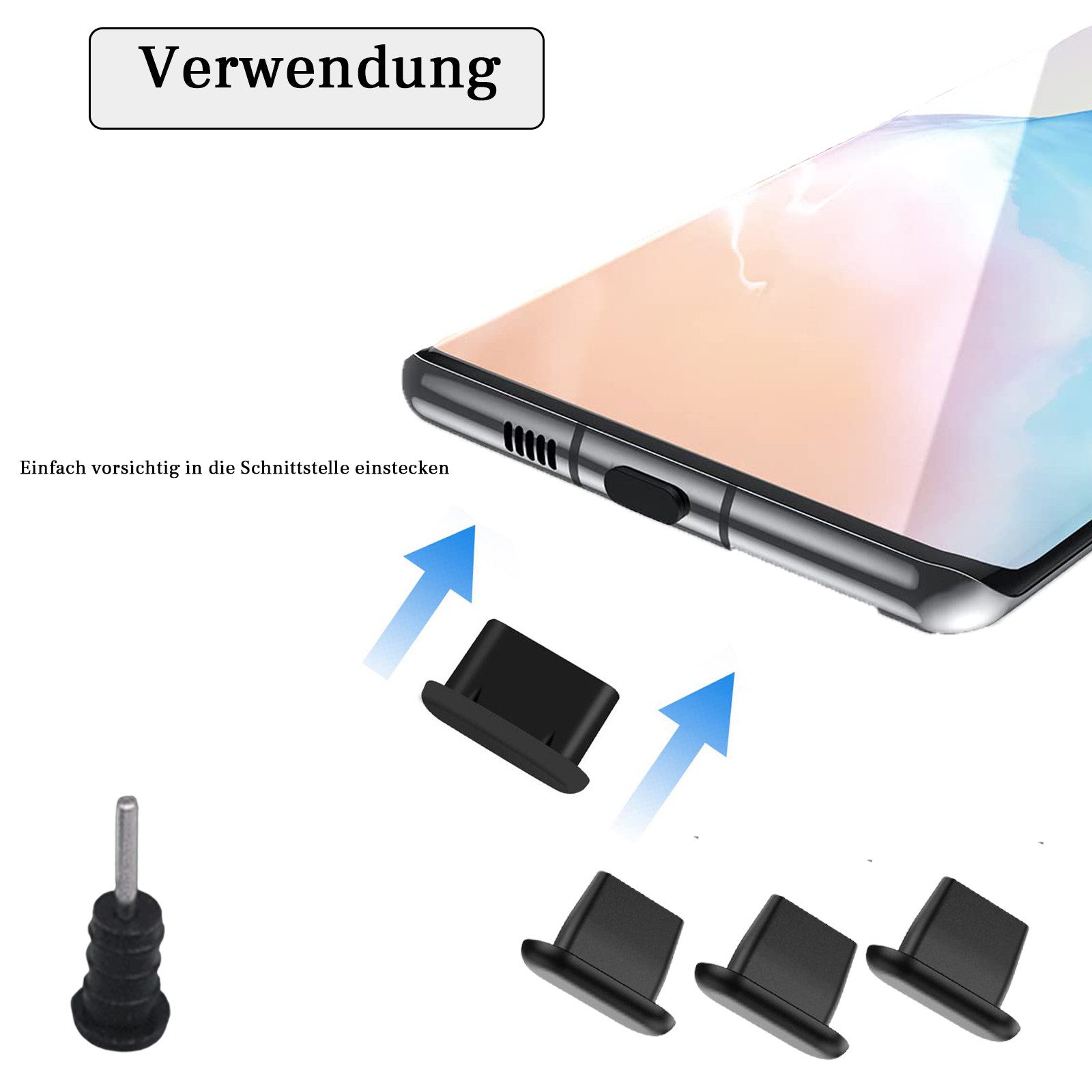 FELIXLEO Handyhülle USB Staubschutz Staubschutzstecker Typ mit iPhone 15 Modellen – Bild 4 von 5