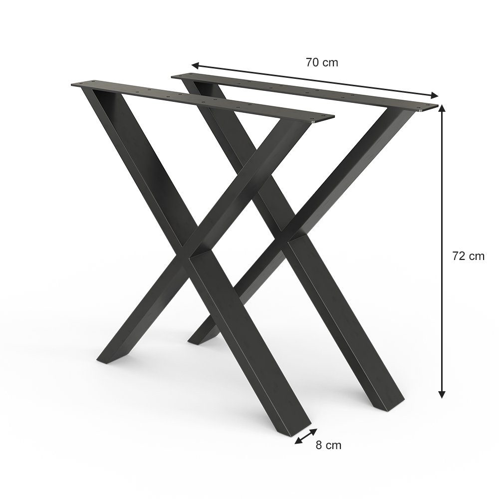 Set X-Form 2-er Tischkufen Vicco 72cm LOFT Tischbein