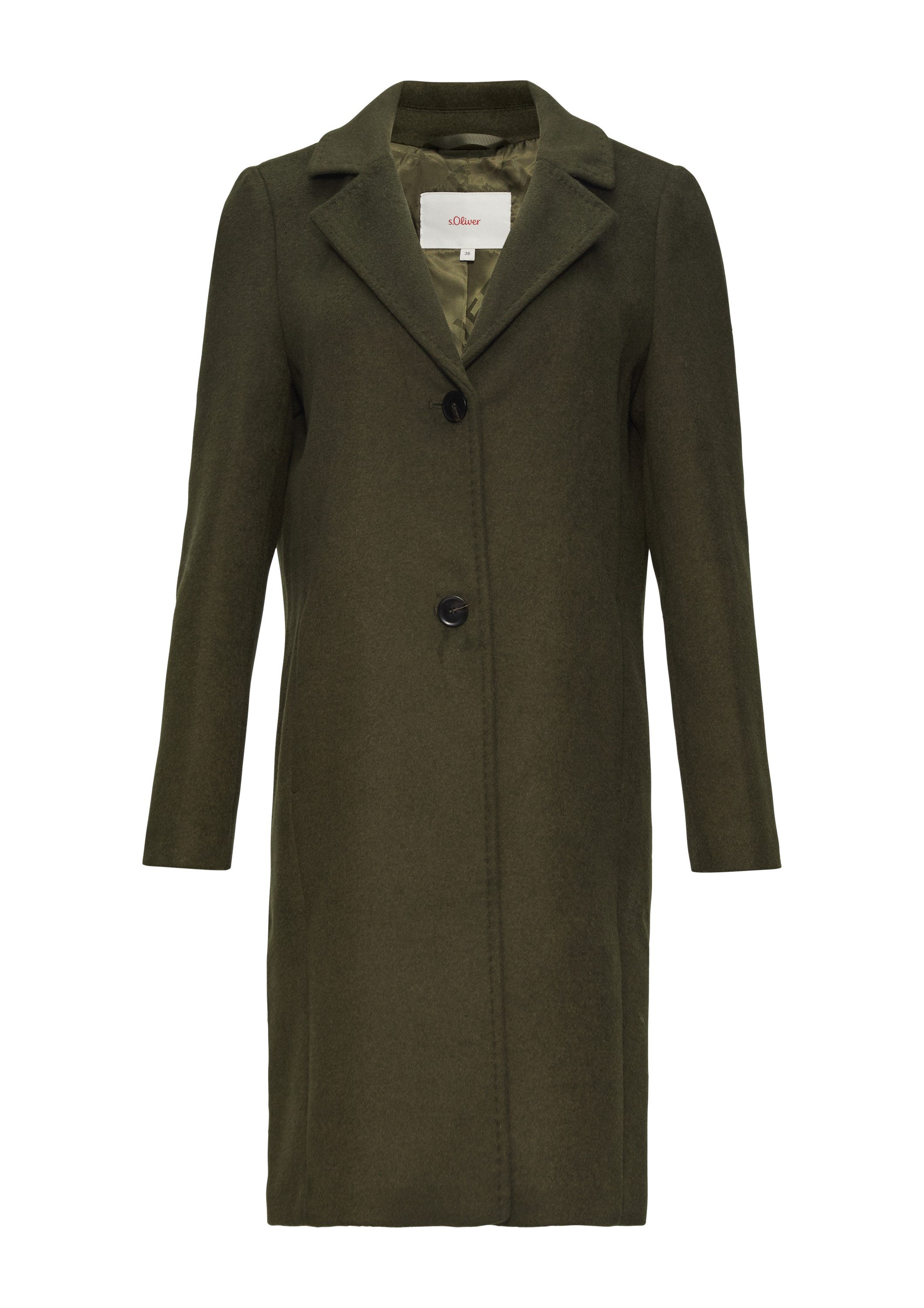 s.Oliver Funktionsmantel Outdoor-Mantel Weicher Wollmantel mit Reverskragen günstig online kaufen