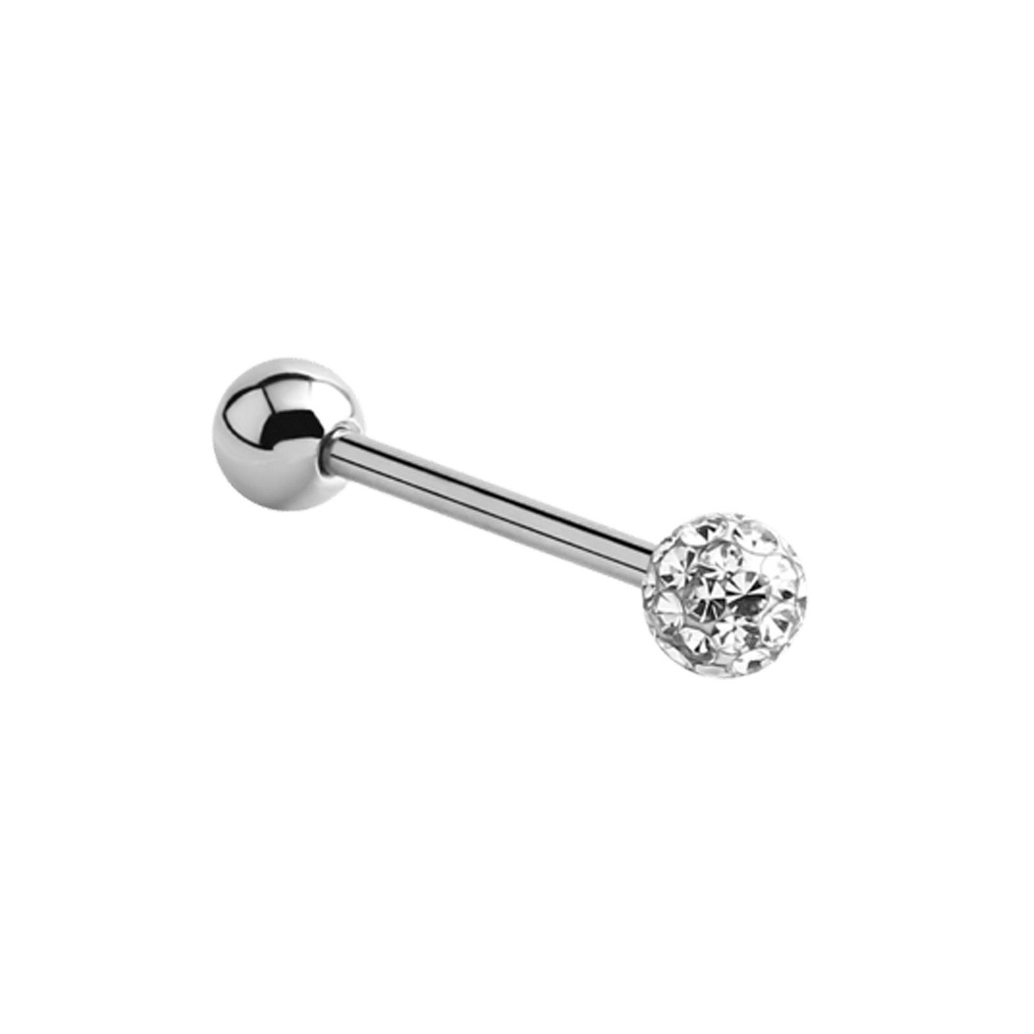 LUCARDI Plug Piercing - Stahl - Silber - Kristall - Damen