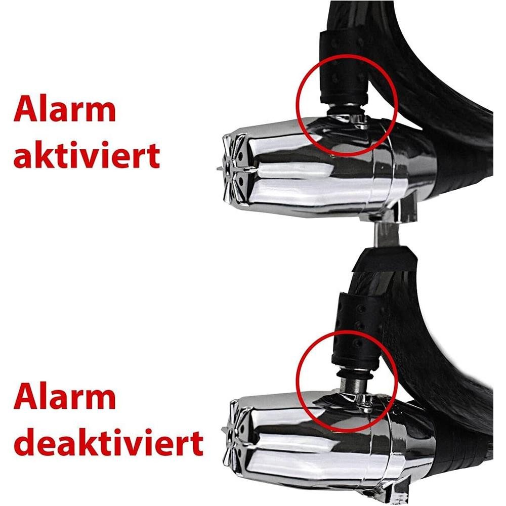 OLYMPIA OFFICE Stahldrahtschloss mit Sirene S200 Fahrrad-Alarmanlage (Fahrradschloss mit Alarmanlage, Erschütterungssensor, Sirene)