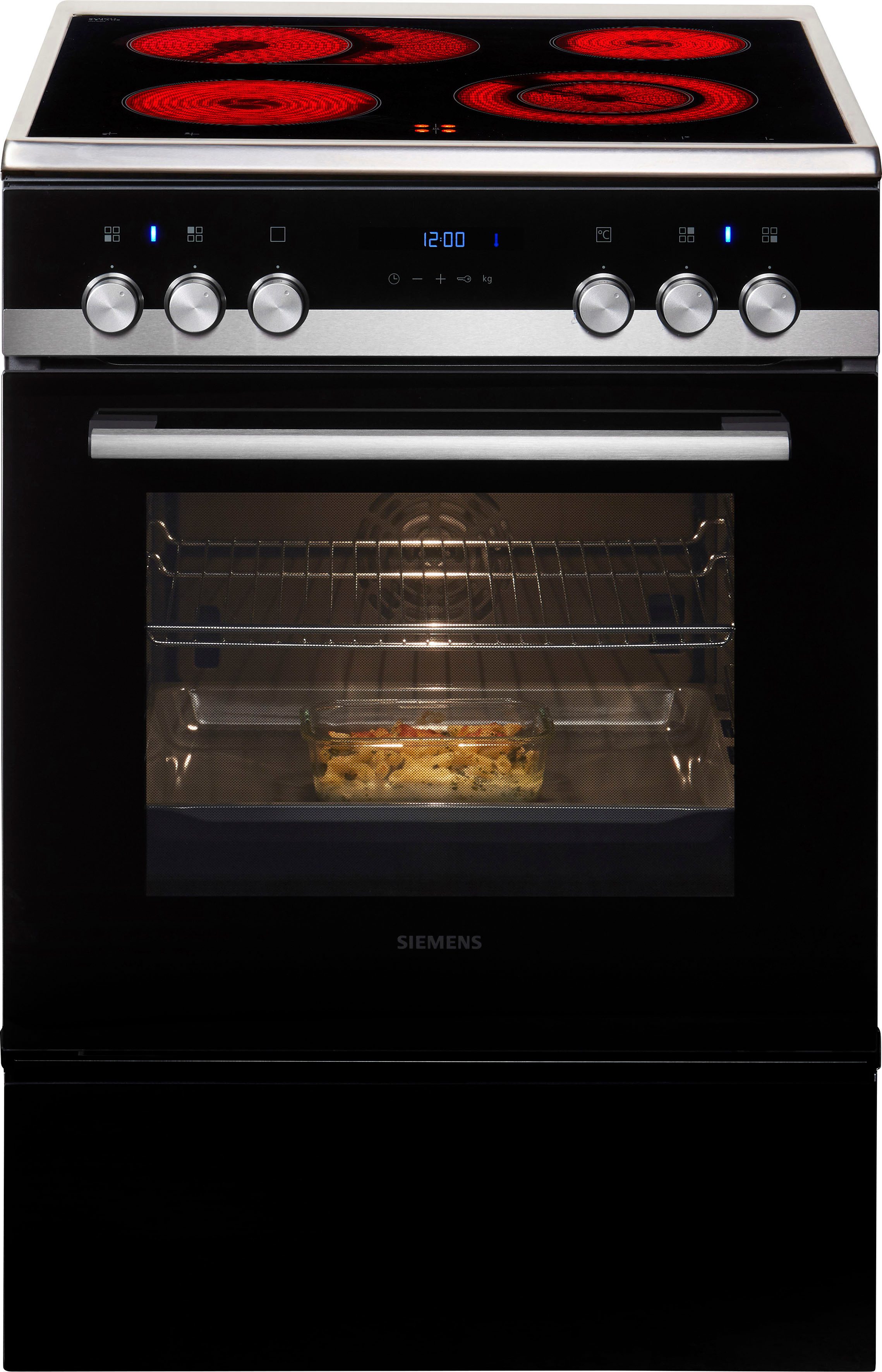 SIEMENS Elektro-Standherd iQ500 HK9S5A240, mit Teleskopauszug nachrüstbar, ecoClean, Verkürzte Kochzeit dank Schnellaufheizung & ecoClean