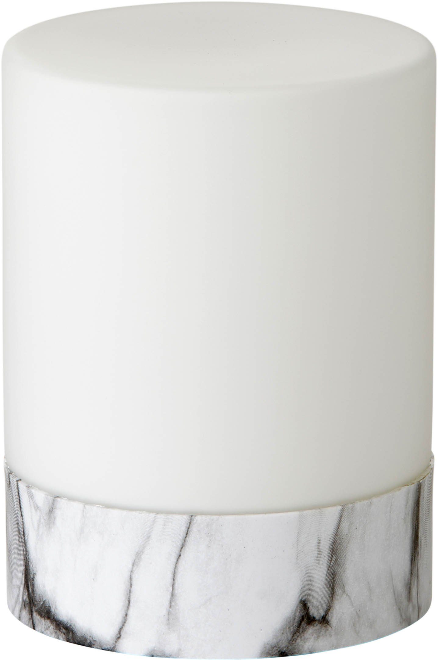Northpoint Nachttischlampe LED Outdoor Tischlampe Tischleuchte aus Glas mit integriertem Akku Marmor warmweiß