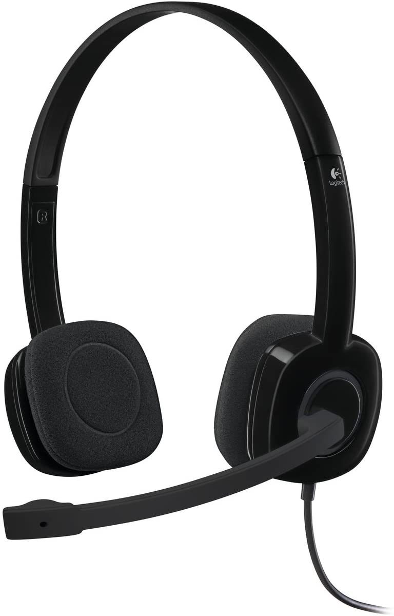 Logitech H151 Kopfhörer mit Mikrofon, Stereo-Headset, Verstellbares  Mikrofon Headset