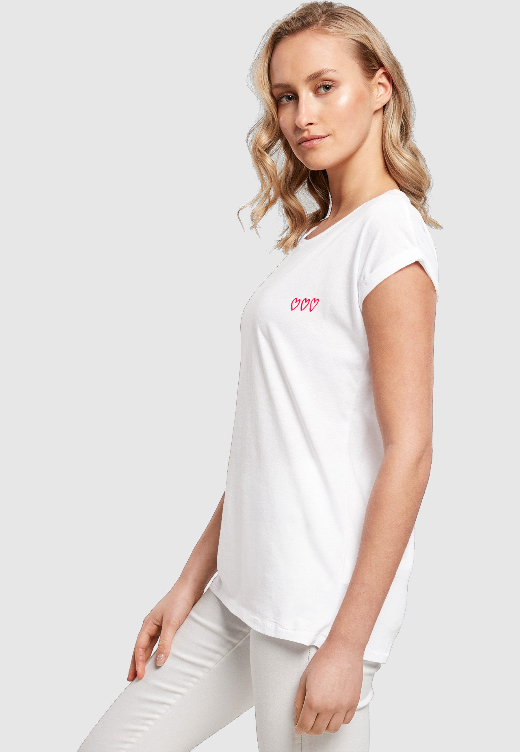 Miss Tee T-Shirt Miss Tee Three In A Row Ladies Extended Shoulder Tee (1-tlg)