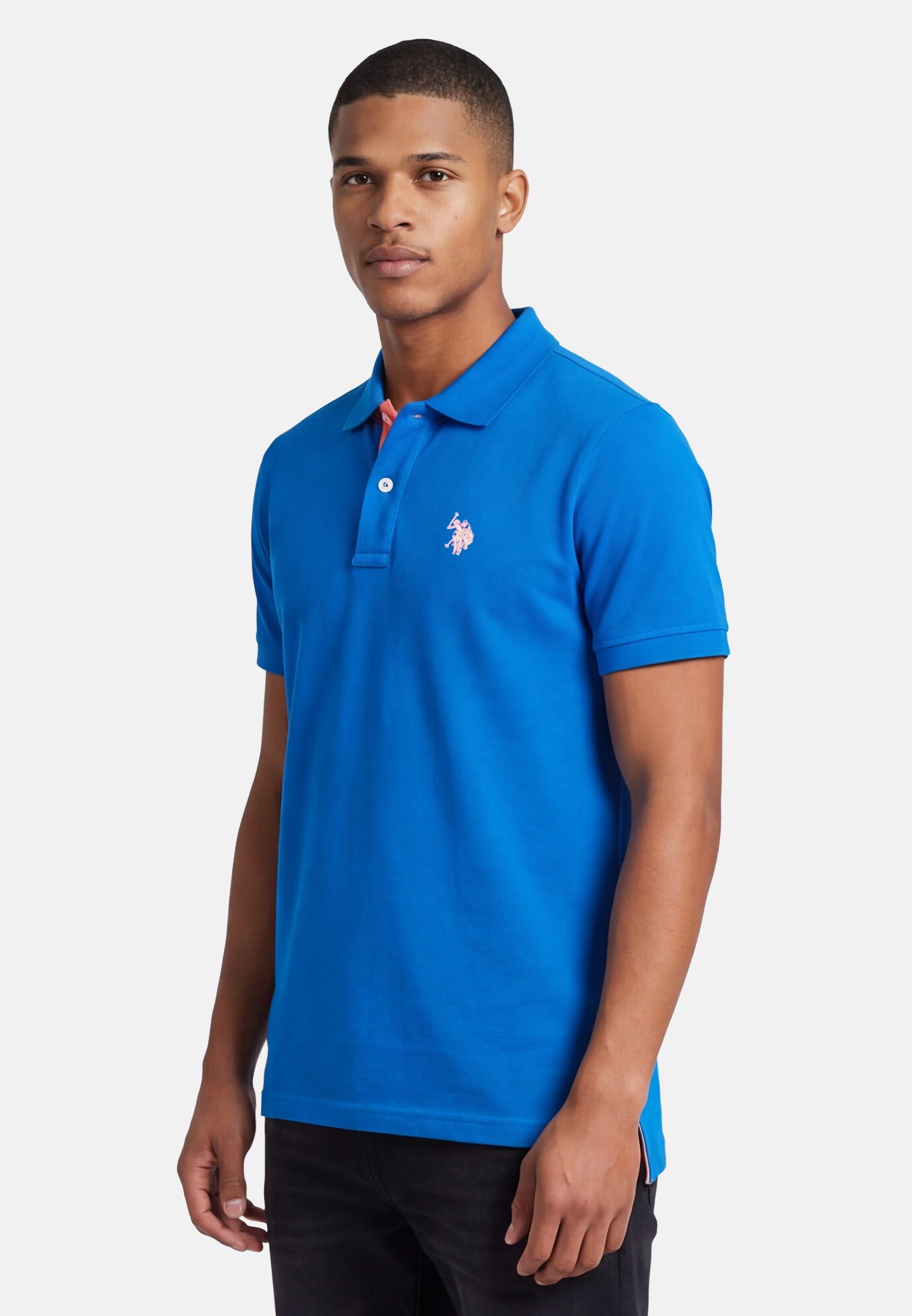 U.S. Polo Assn. Poloshirt USRyyan Piqué Shirt aus Baumwolle Poloshirt mit Knopfleiste und Logostickerei