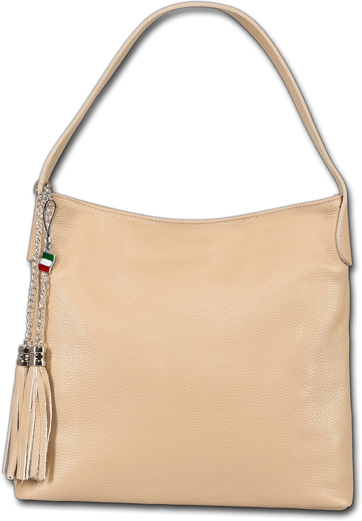 FLORENCE Schultertasche Florence Damen Schultertasche Hobo Bag (Schultertasche, Schultertasche), Damen Tasche Echtes Leder taupe, beige