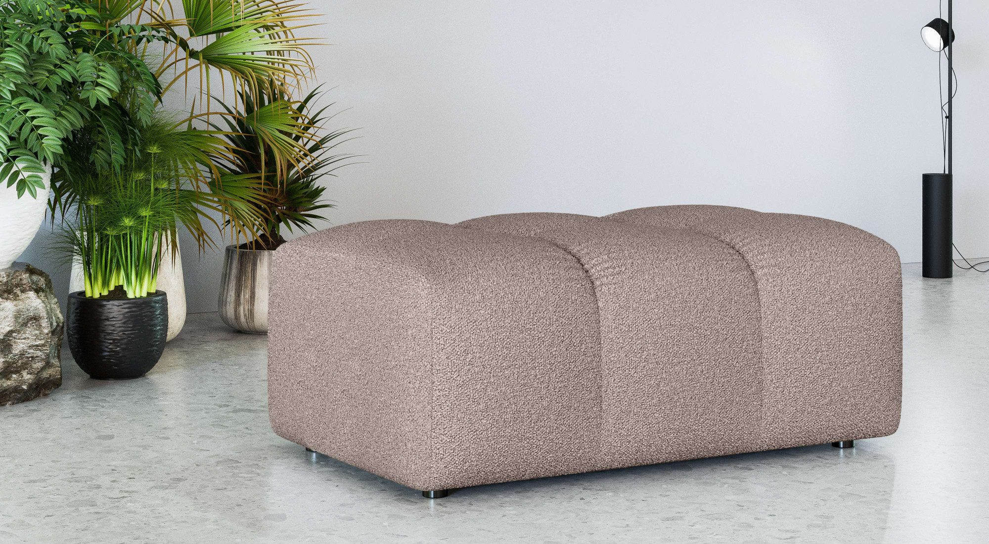 OTTO home Polsterhocker TUURE Sitzhocker, Bubble-Optik, Maße B/T/H: 124/80/46 cm, moderne Steppung, hoher Sitzkomfort und modernes Design