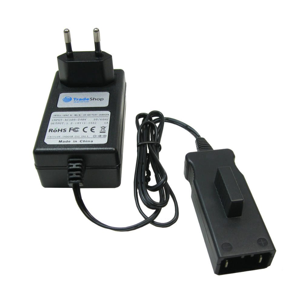 Trade-Shop Ladegerät 27V passend für Gardena 648872, SmallCut 300/23, 8844-20 Netzteil (Geeignet für 18V Ni-Cd, Ni-MH Akkus / LED-Anzeige für den Ladezustand)