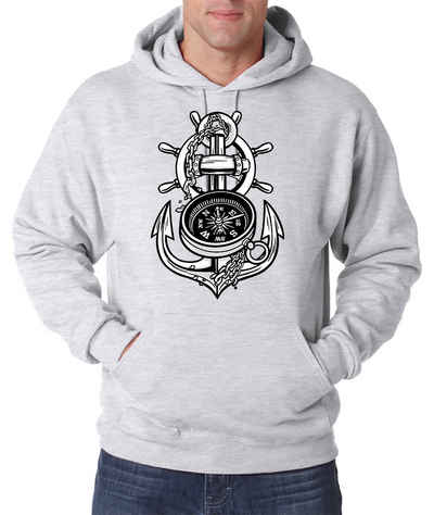 Youth Designz Kapuzenpullover Anker Kompass Herren Hoodie Pullover mit trendigem Frontprint