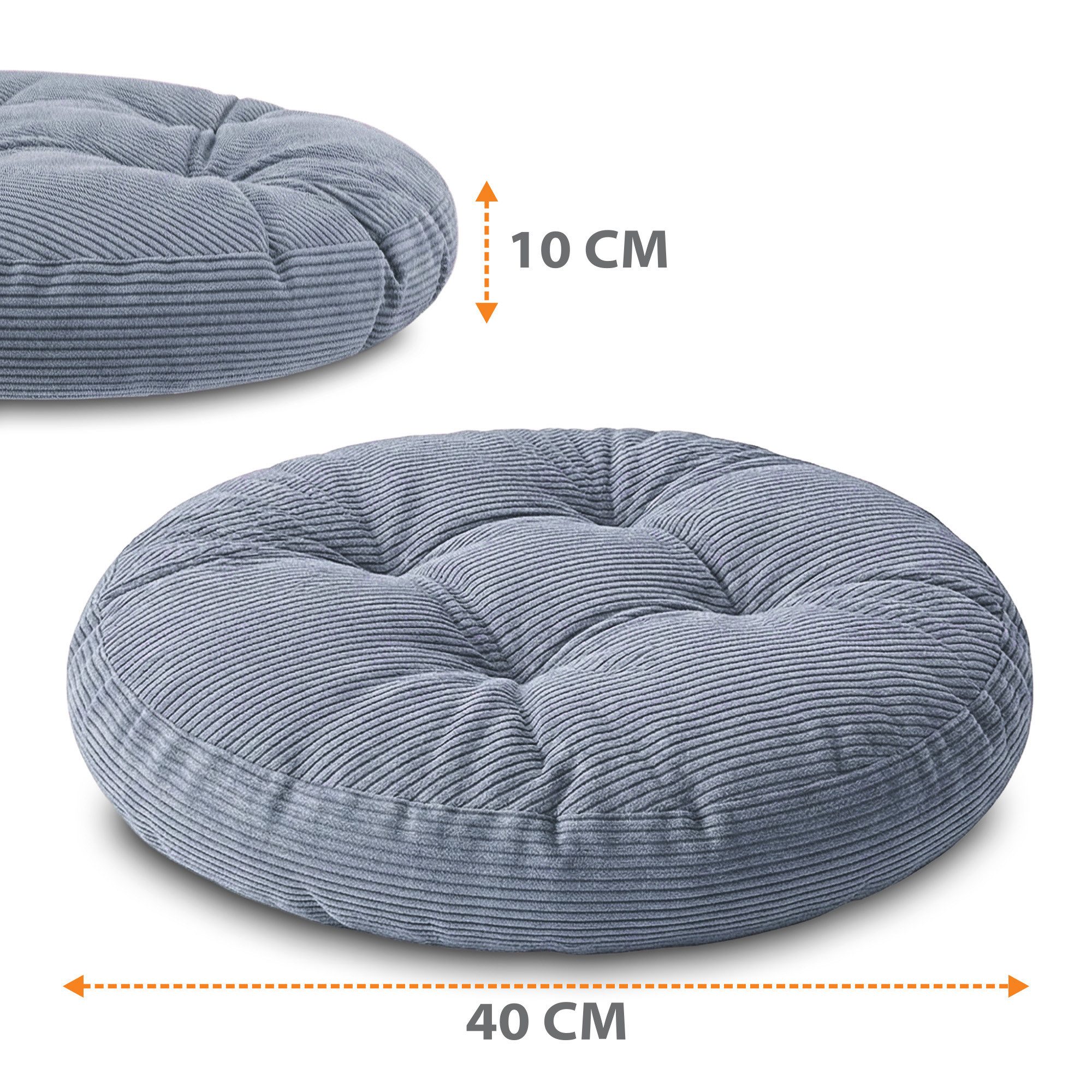 Amazinggirl Stuhlkissen Sitzkissen rund 40 cm Kissen Sitzpolster Sitzauflage Polster für Stuhl