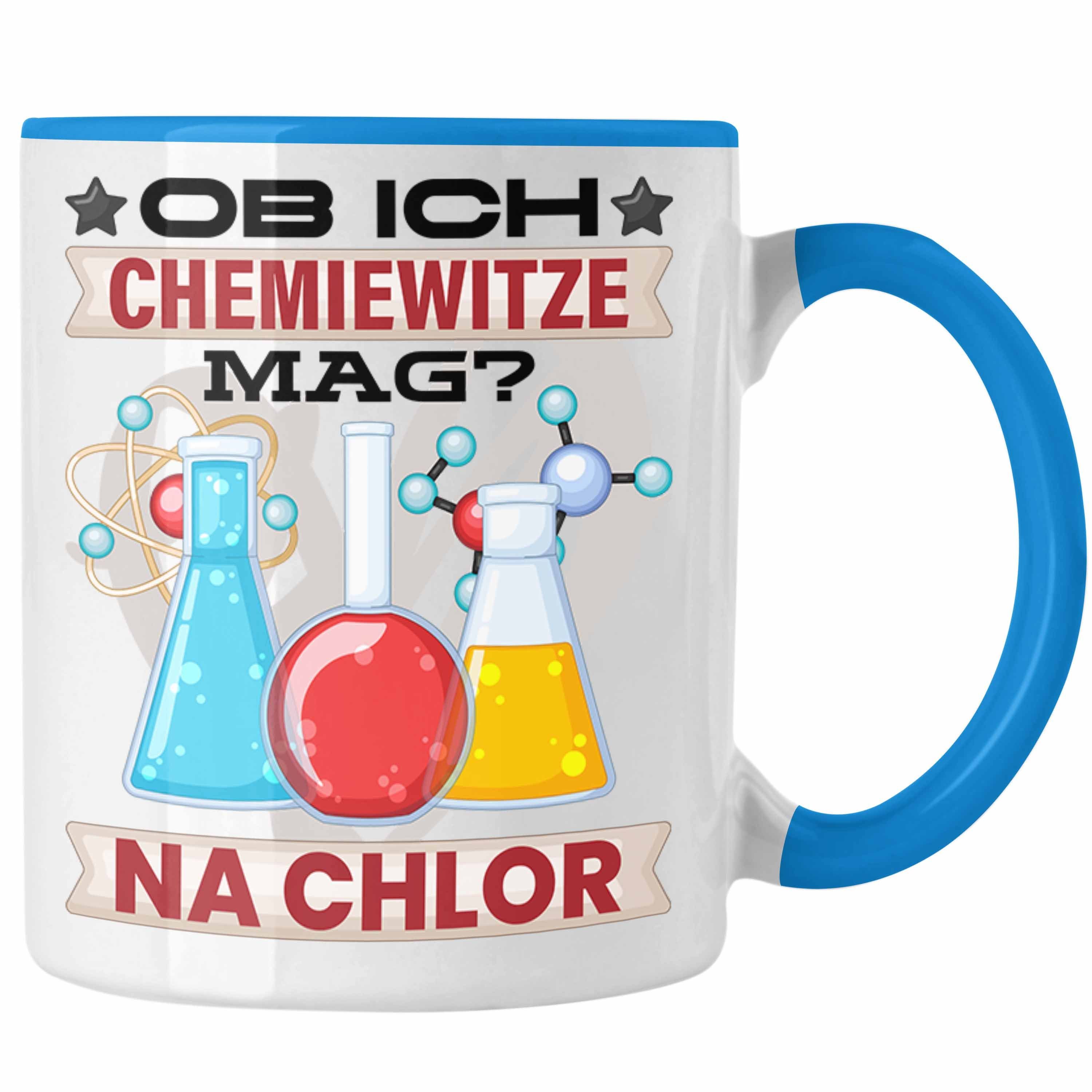 Trendation Tasse Chlor Tasse Chemiker Chemie Blau Geschenkidee Na Geschenk Chemie-Student