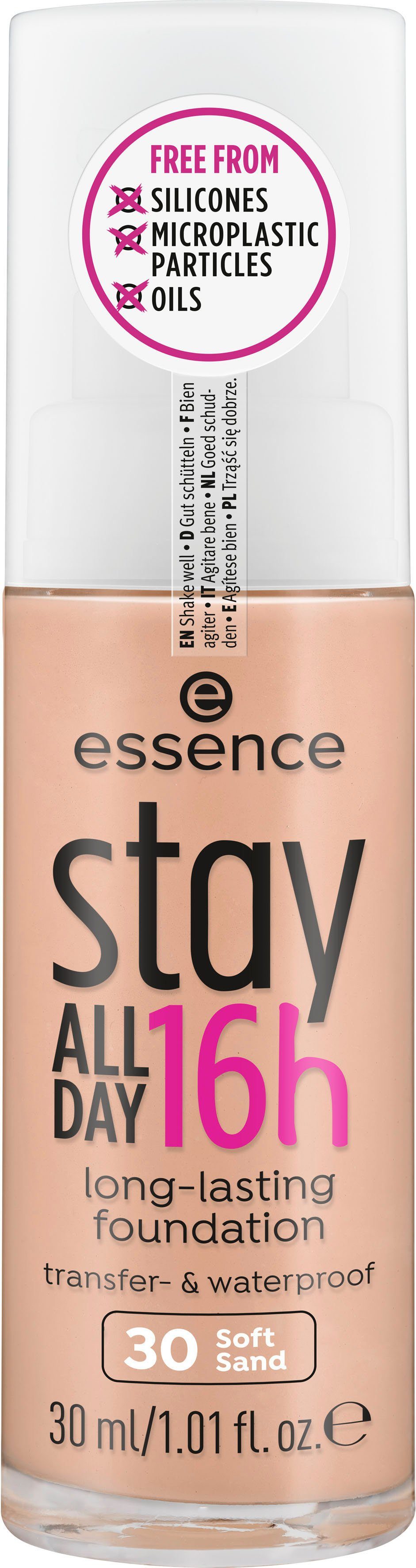 Essence Foundation stay ALL 16h Soft Sand DAY long-lasting, 3-tlg
