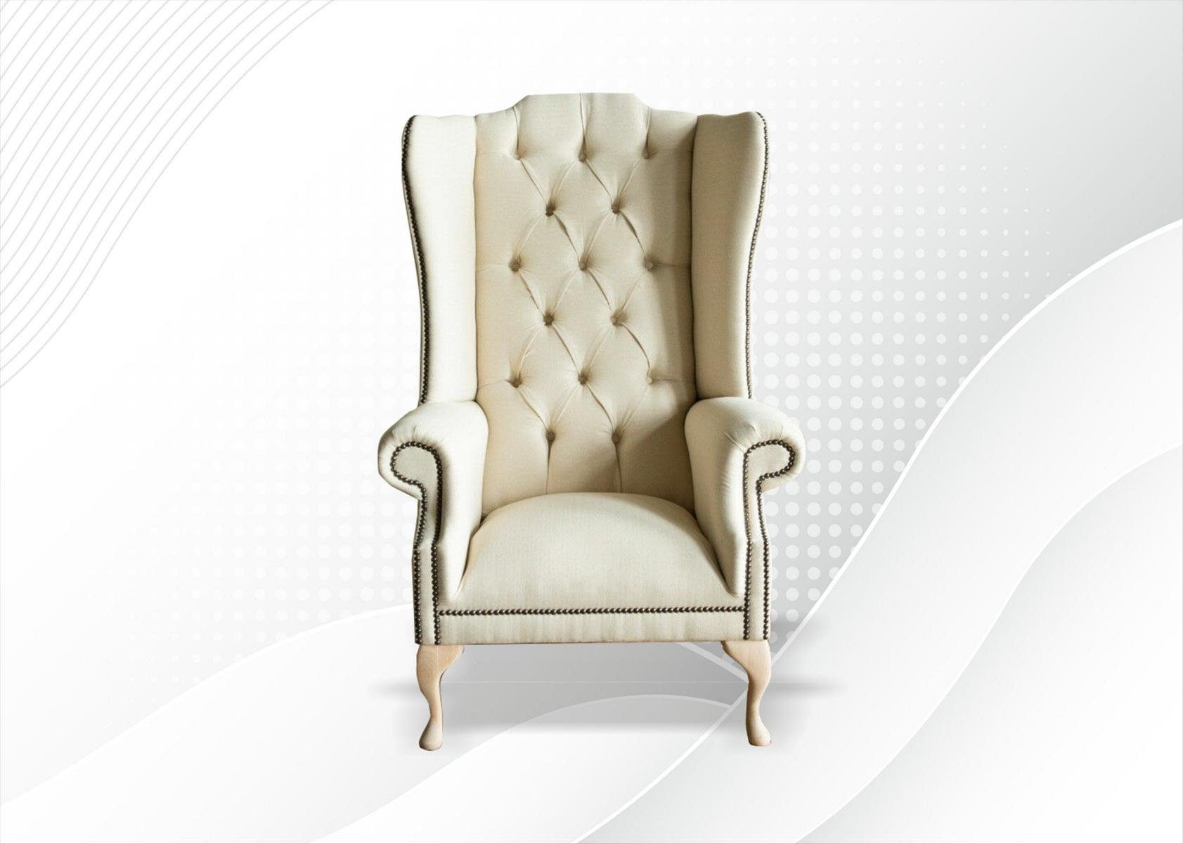 JVmoebel 80 Sitzer Design Couch 1 Ohrensessel, cm Chesterfield Sofa