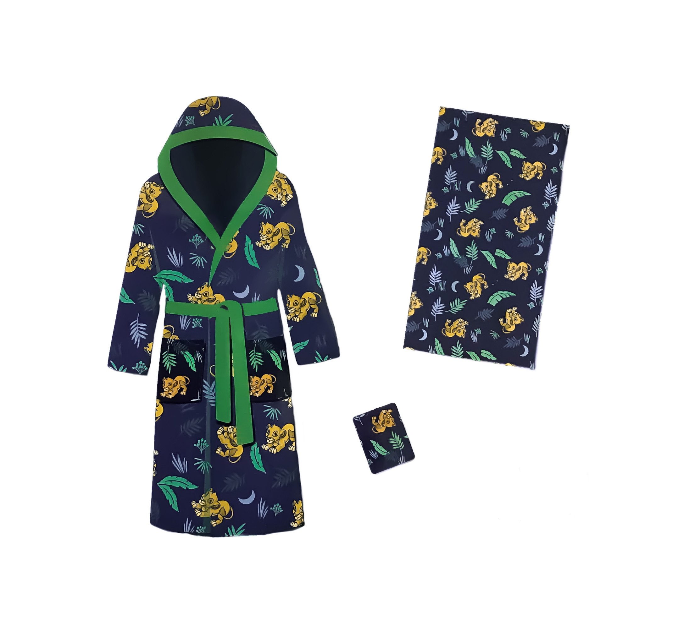 Disney The Lion King Kinderbademantel Badeset – Flauschiger Bademantel mit Handtuch & Waschlappen für Kinder
