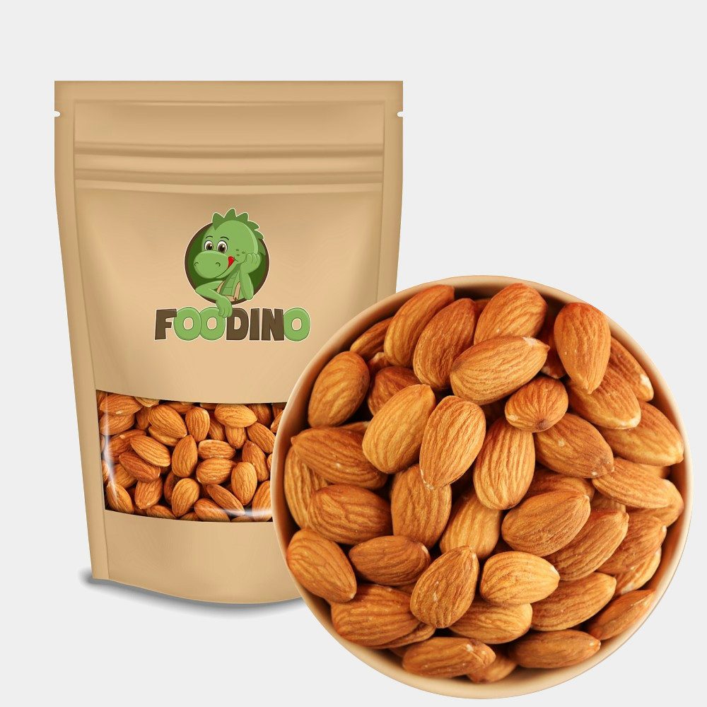 Foodino Nüsse Mandeln naturbelassen, 1 x, Ganze Premium Mandeln "Nonpareil", mit Haut