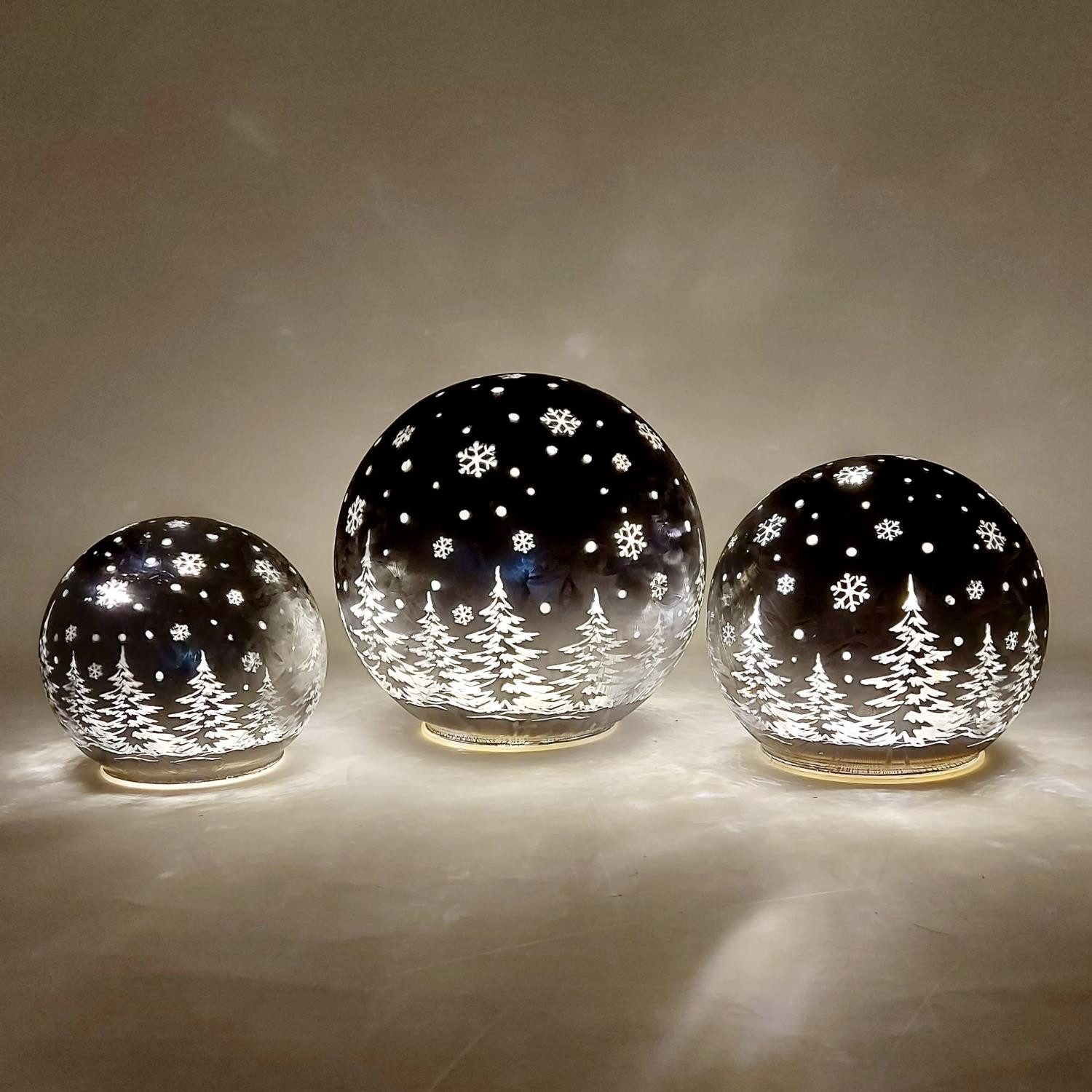 formano Kugelleuchte Winterwald, mit Timerfunktion, Grau, günstig online kaufen