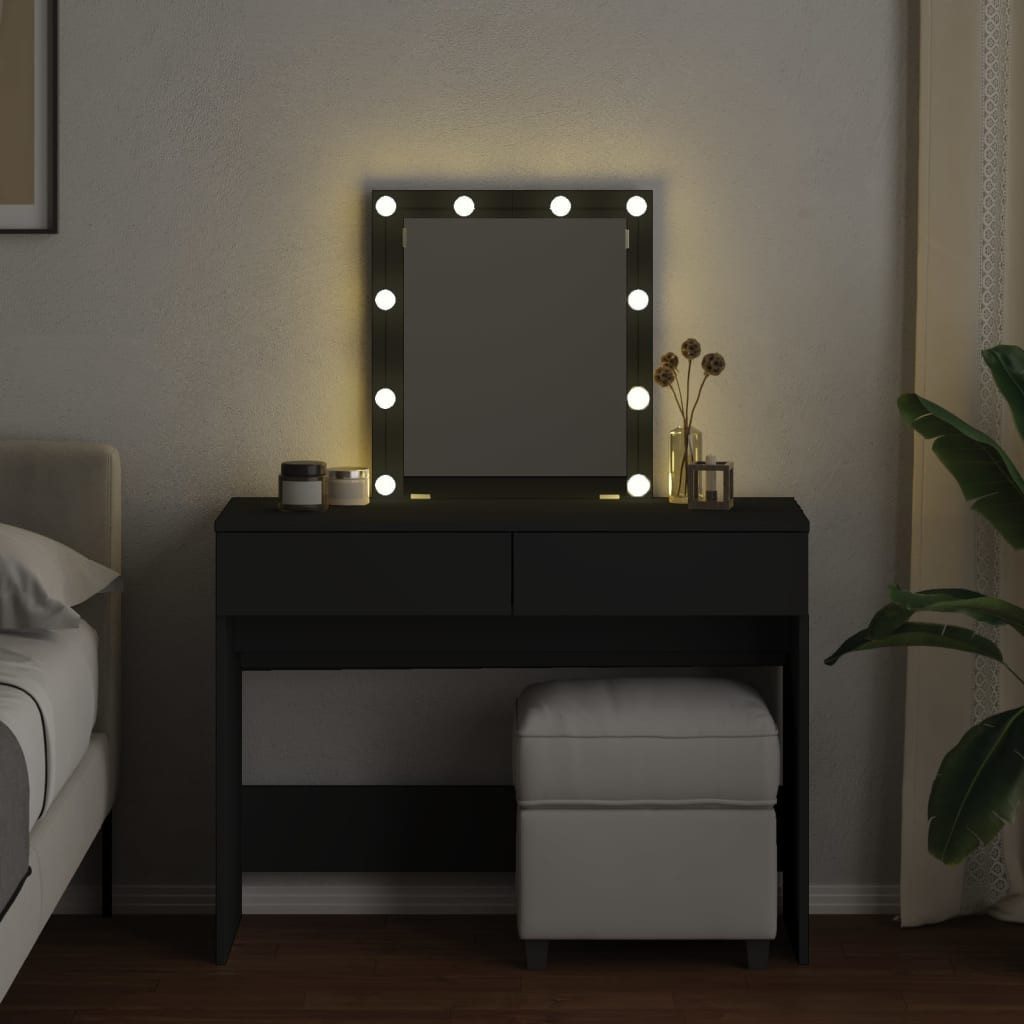 vidaXL Schminktisch Schminktisch mit LED-Beleuchtung Schwarz günstig online kaufen