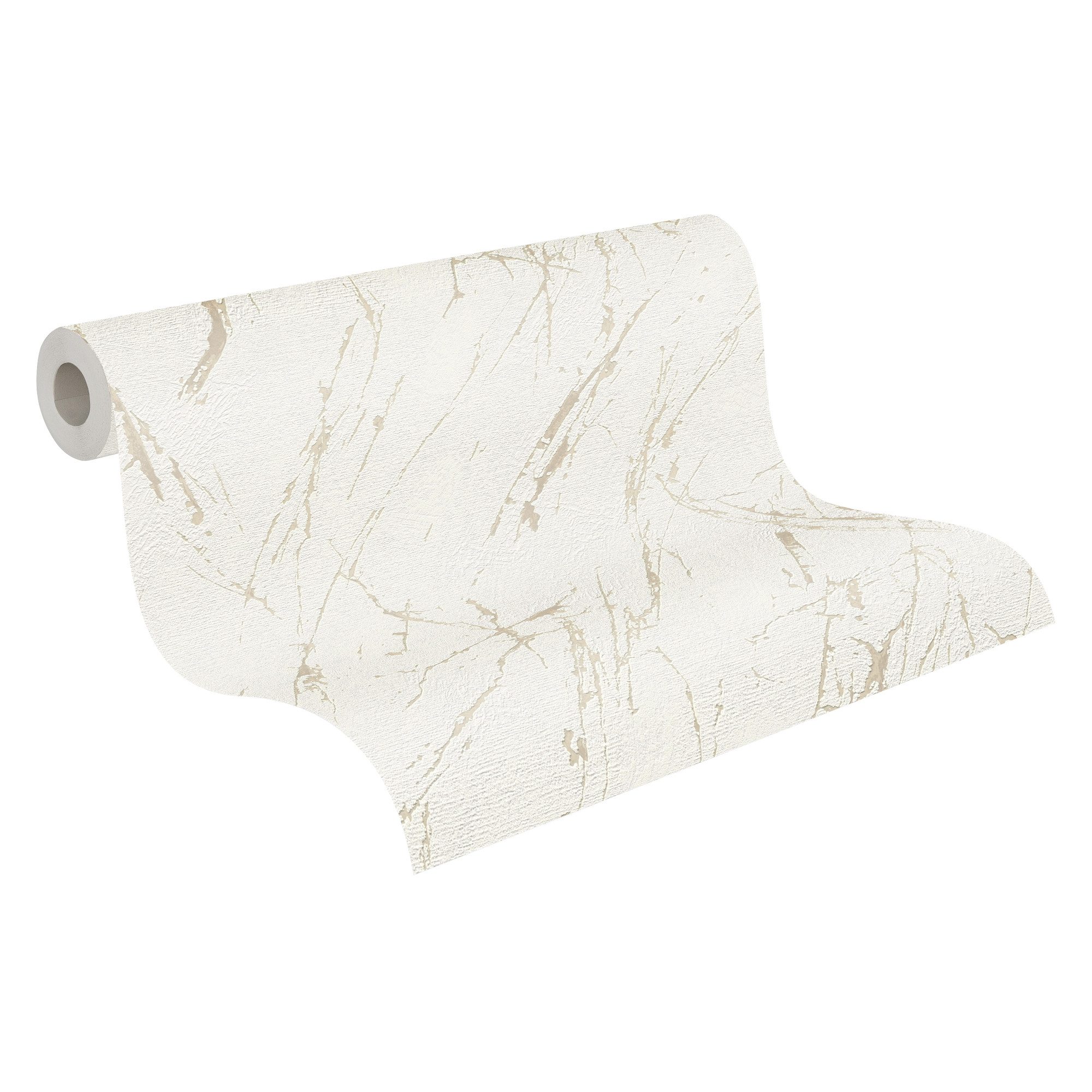 A.S. Création Vliestapete mit Marmoroptik Weiß Metallic 10,05 m x 0,53 m günstig online kaufen
