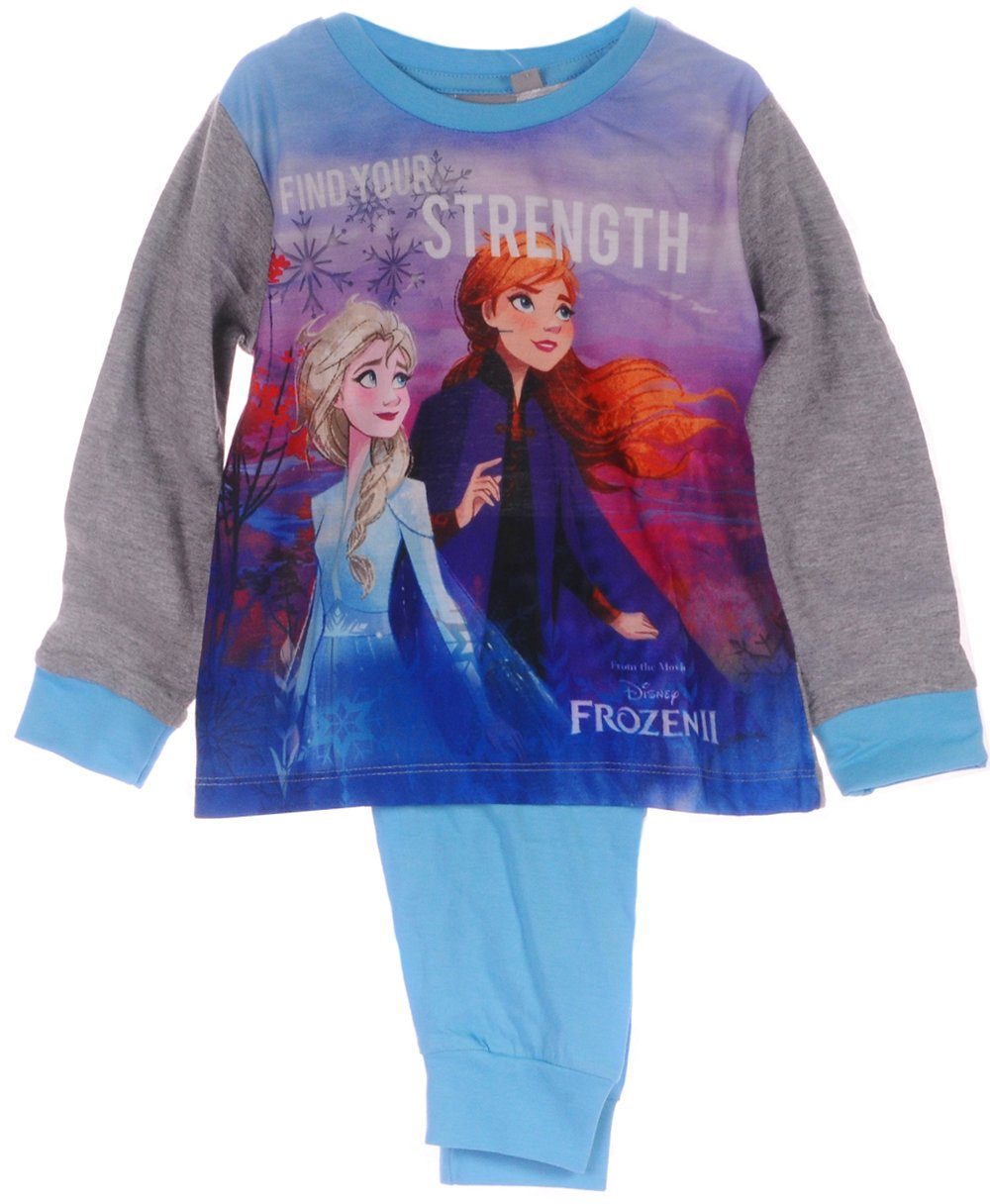 Pyjama Schlafanzug Hose Langarmsihrt in Grau Türkis