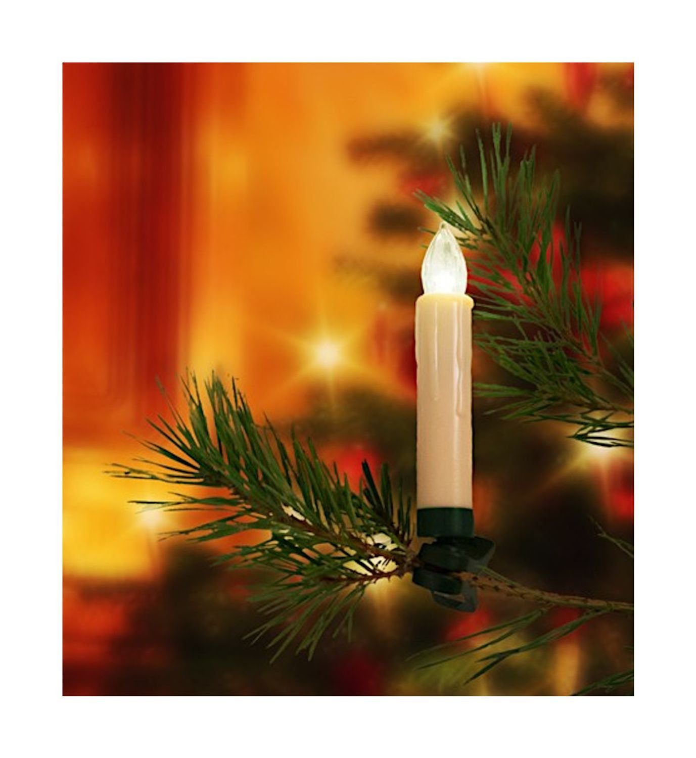 BURI Lichterkette LED Weihnachtsbaumkerzen-Erweiterungsset 10teilig kab Christbaumkerzen
