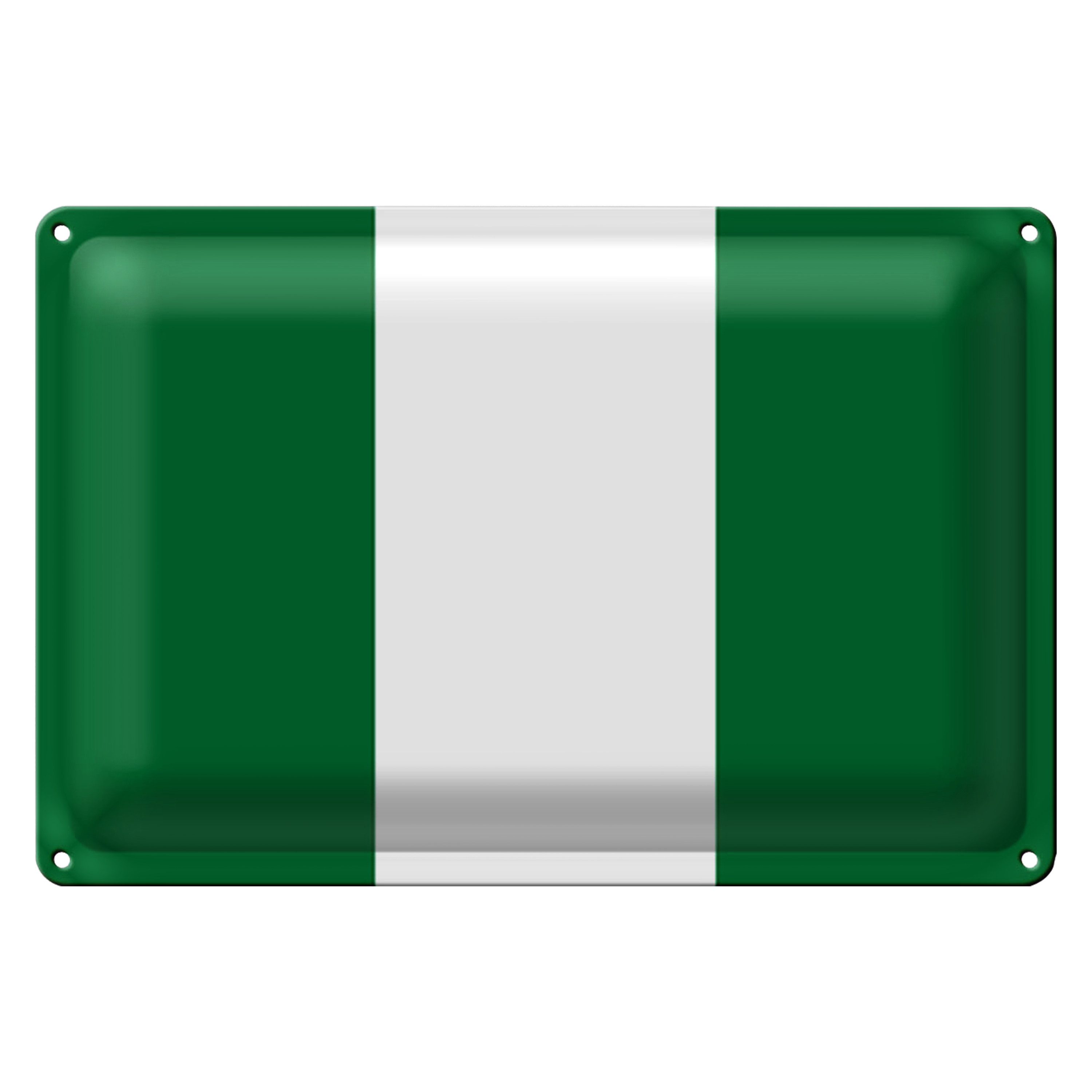 Roomando Metallschild Flagge Nigeria 40x30cm Flag of Nigeria