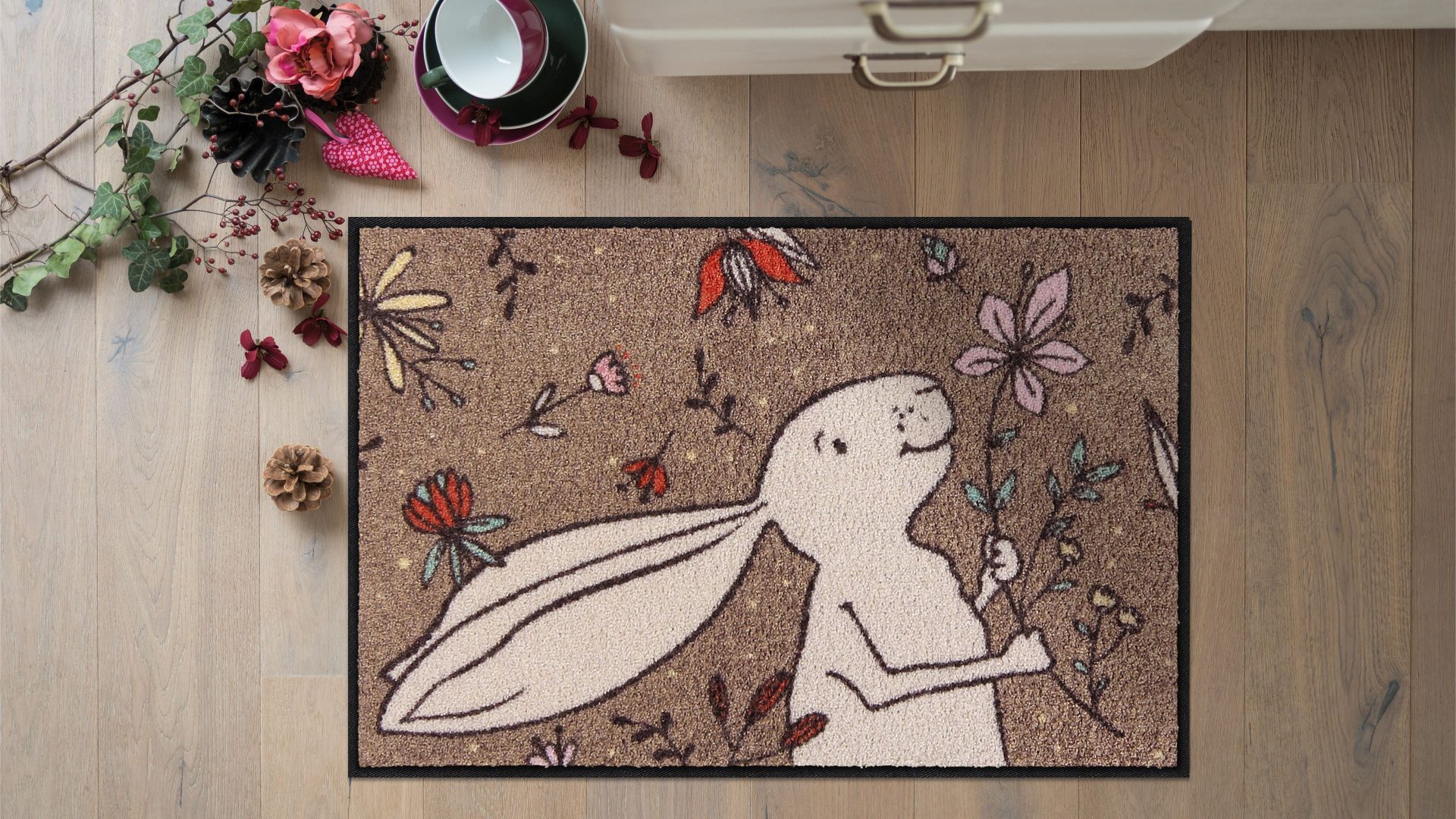 Salonloewe Fußmatte Fußmatte 50x75 Blossom Hopper, Eingangsmatte normal, Höhe: 500 mm