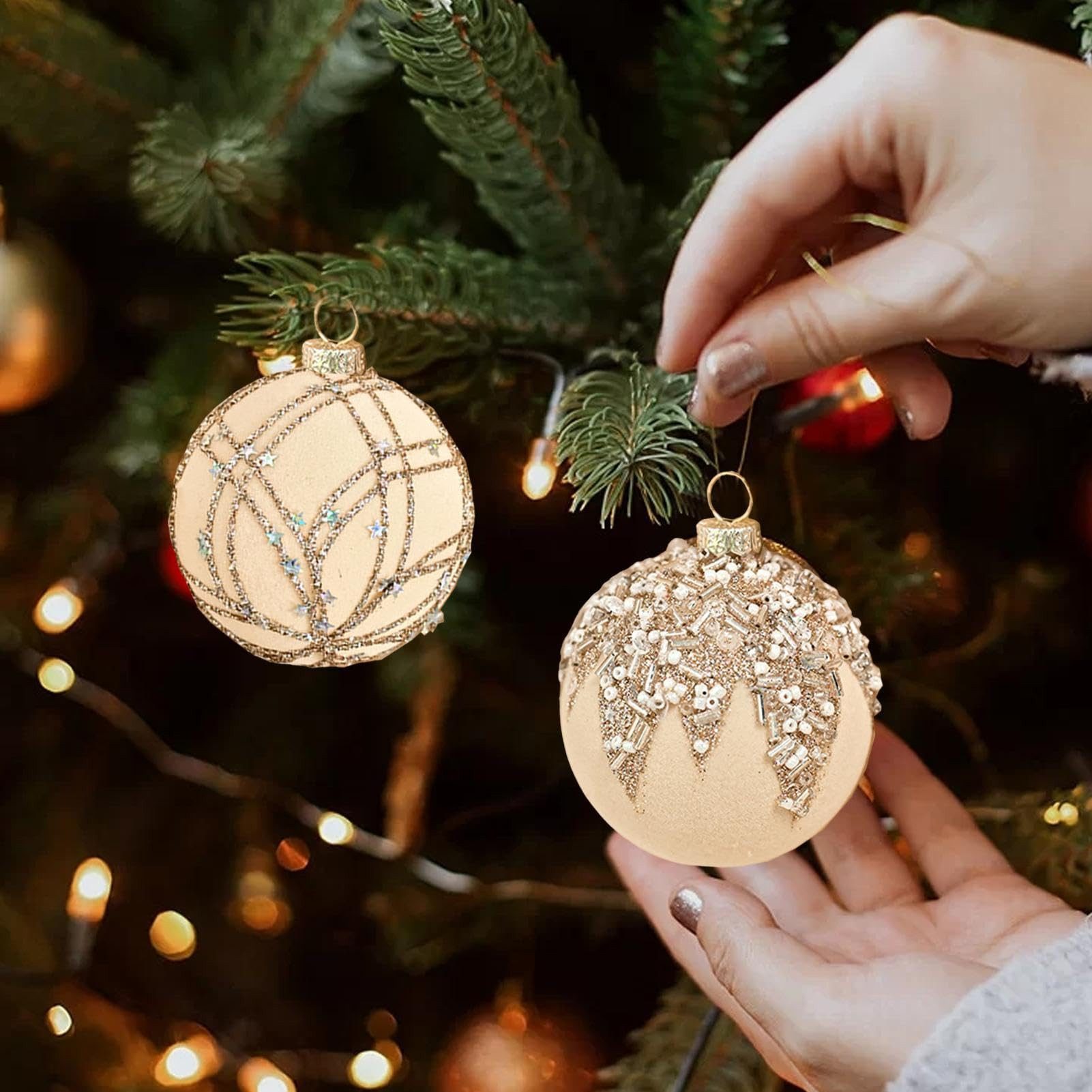 Coonoor Weihnachtsbaumkugel Weihnachtsdeko Weihnachtskugeln 12-teiliges Set,Weihnachtsbaumschmuck