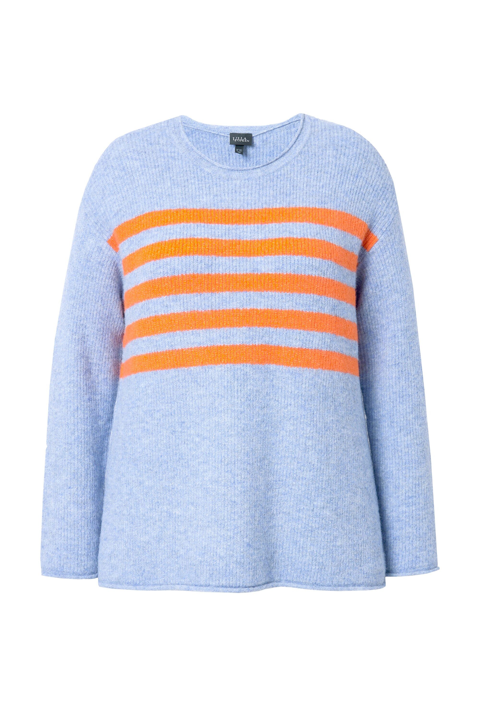 Ulla Popken Strickpullover Pullover Ringel Rundhals günstig online kaufen