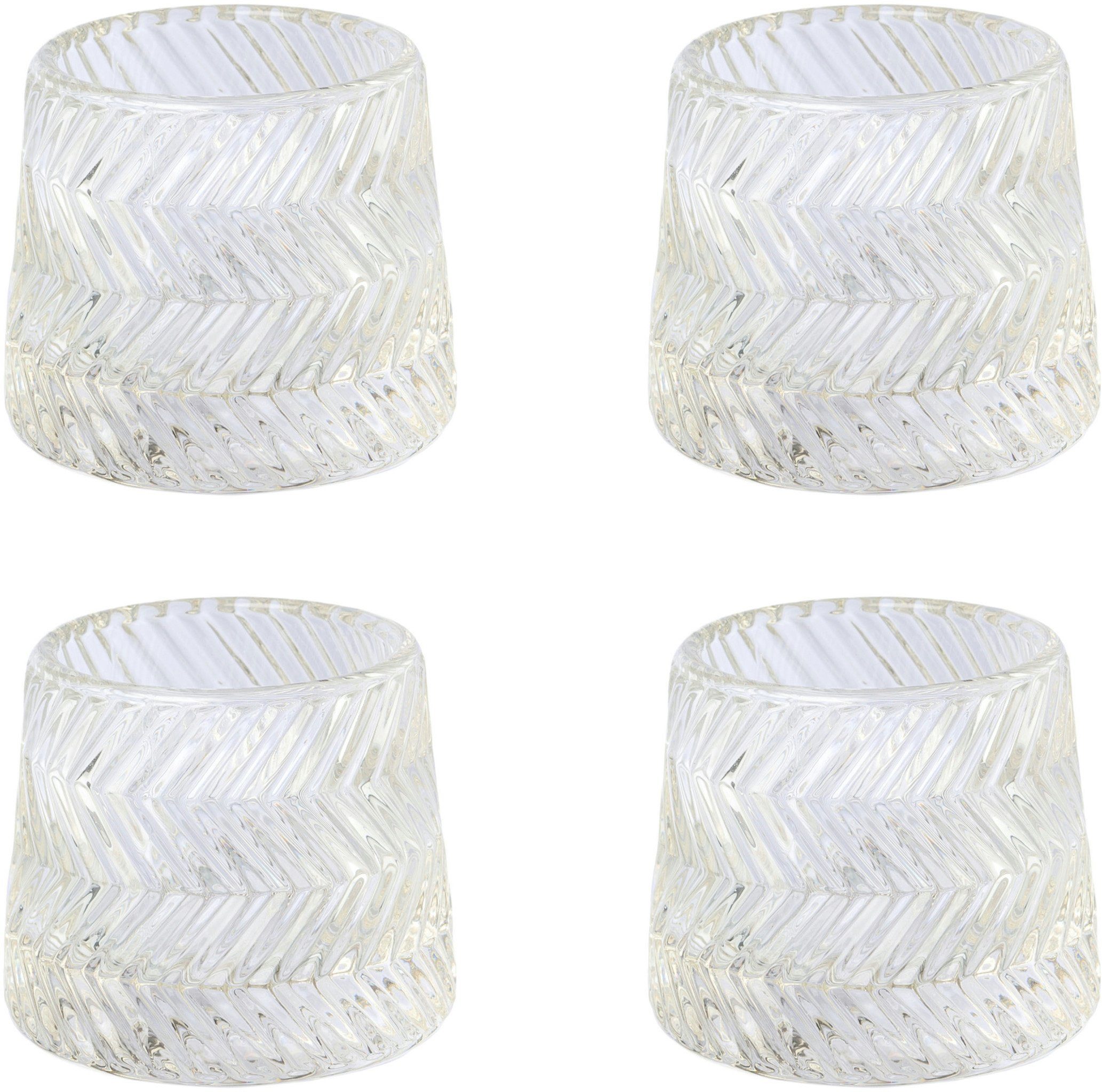 Creativ deco Teelichthalter Weihnachtsdeko (4 St), mit wellenförmiger Struk günstig online kaufen