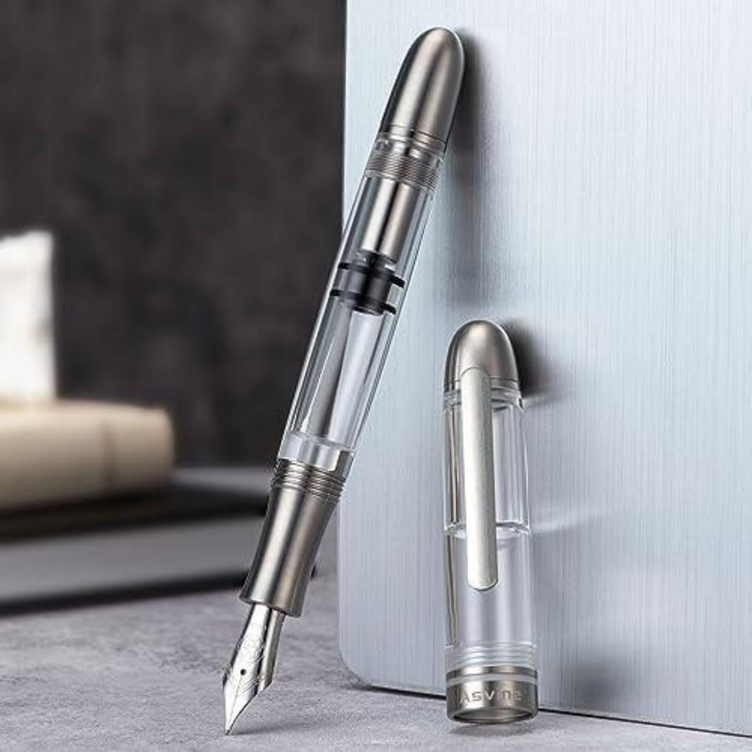 LuxusKollektion Füllfederhalter Füllfederhalter P36 Titan Transparent Kolben Bock Broad