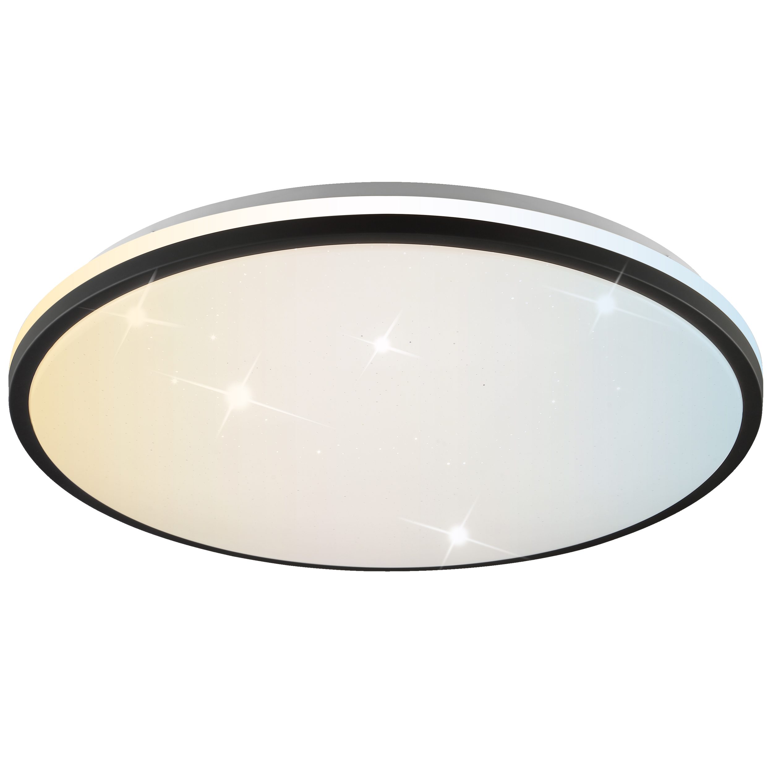 Lightbox Deckenleuchte, CCT - über Fernbedienung, LED fest integriert, warmweiß - kaltweiß, Ø 50 cm, Fernbedienung, Sternenglanz, Kunststoff Metall, schwarz weiß