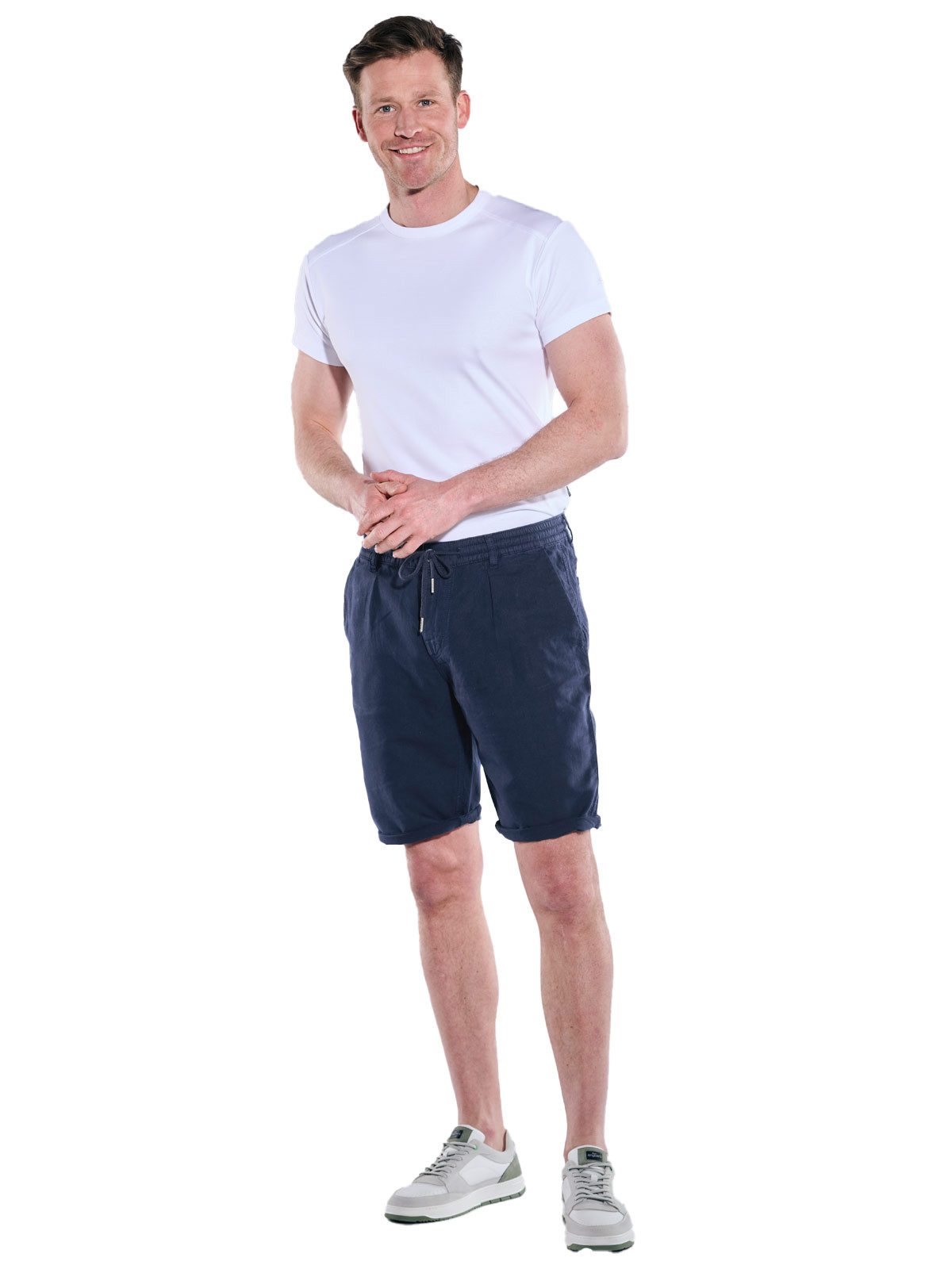 Engbers Bermudas Herren Chino-Bermuda mit Tunnelzug, Marineblau