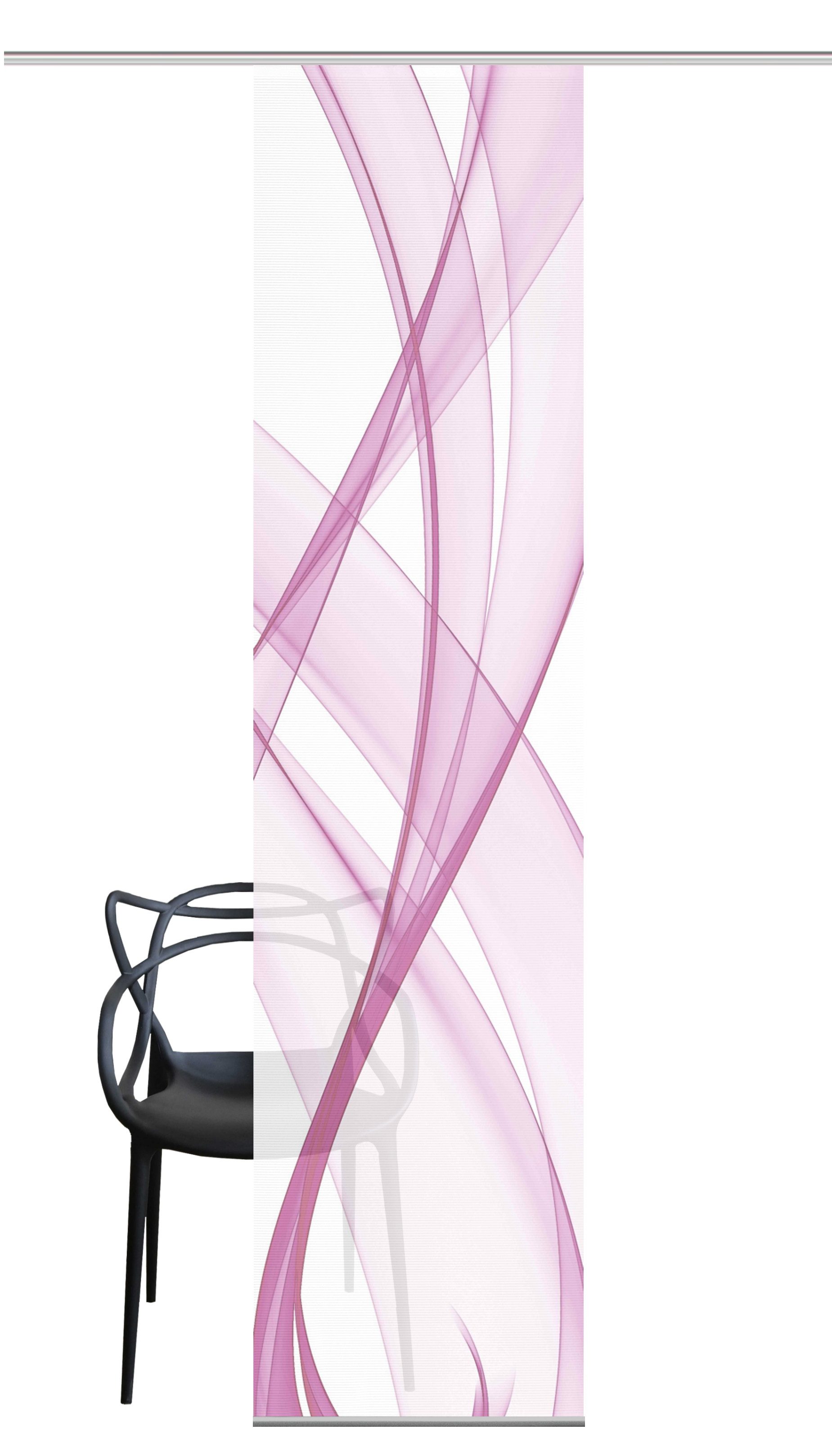 Vision S Schiebegardine Vision S Schiebevorhang Bambusoptik Digitaldruck Pacolia 260x60 cm Pi (1 St), Kunstfaser, 1x Schiebewand inkl. Paneelwagen und Klemmleiste Pink