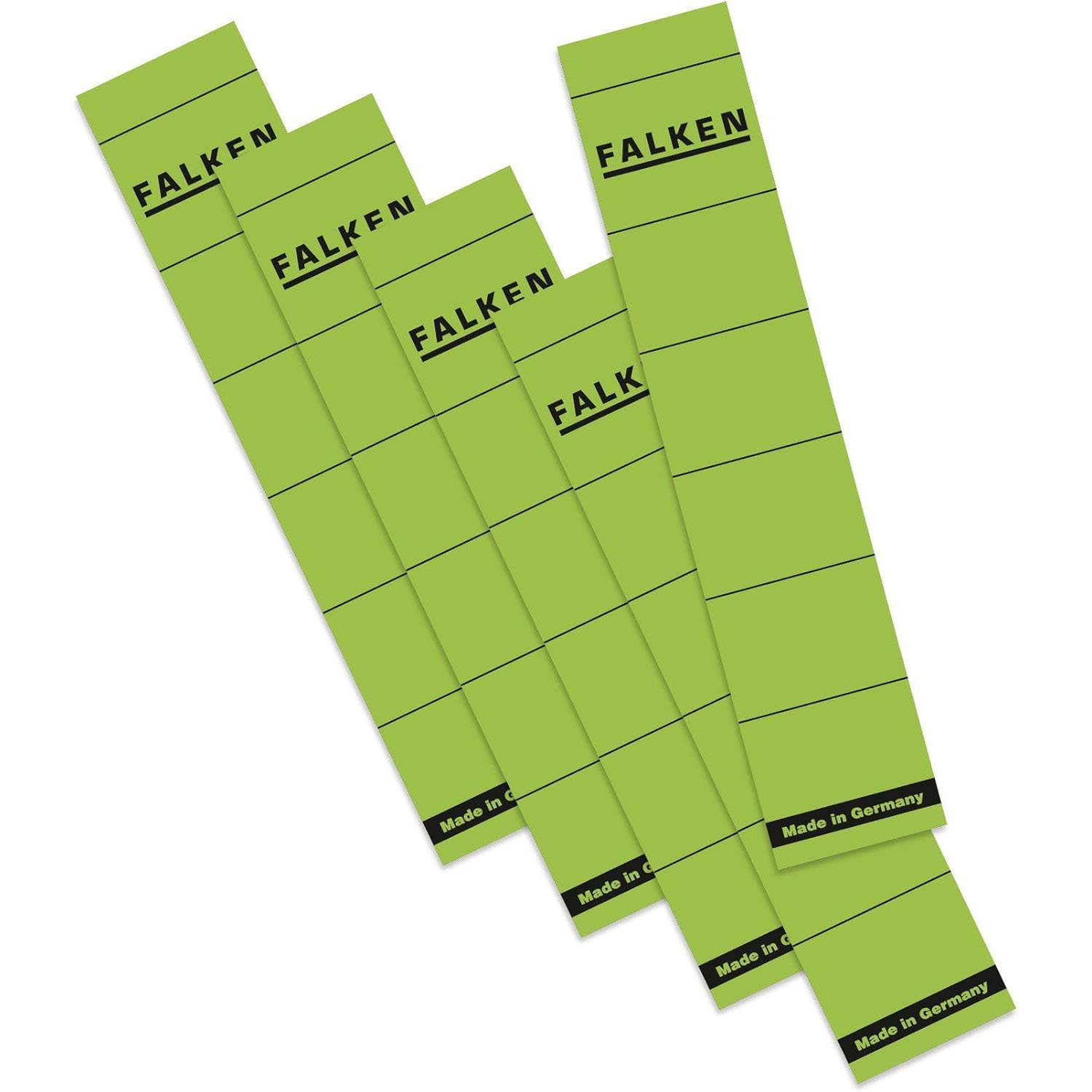 Falken Etiketten Falken Rückenschilder 10er kurz schmal selbstklebend grün