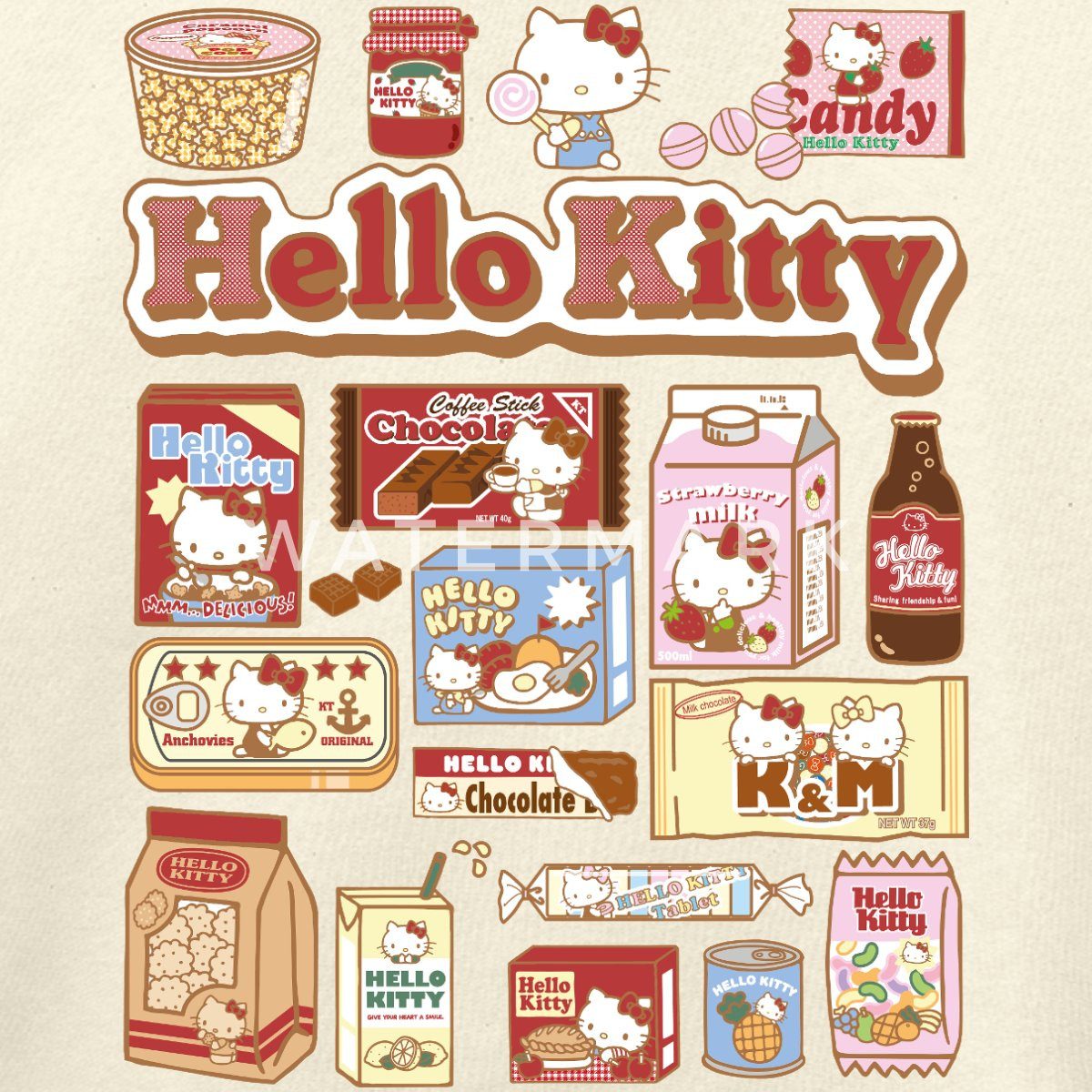 Spreadshirt Hoodie Hello Kitty Snack Collage günstig online kaufen