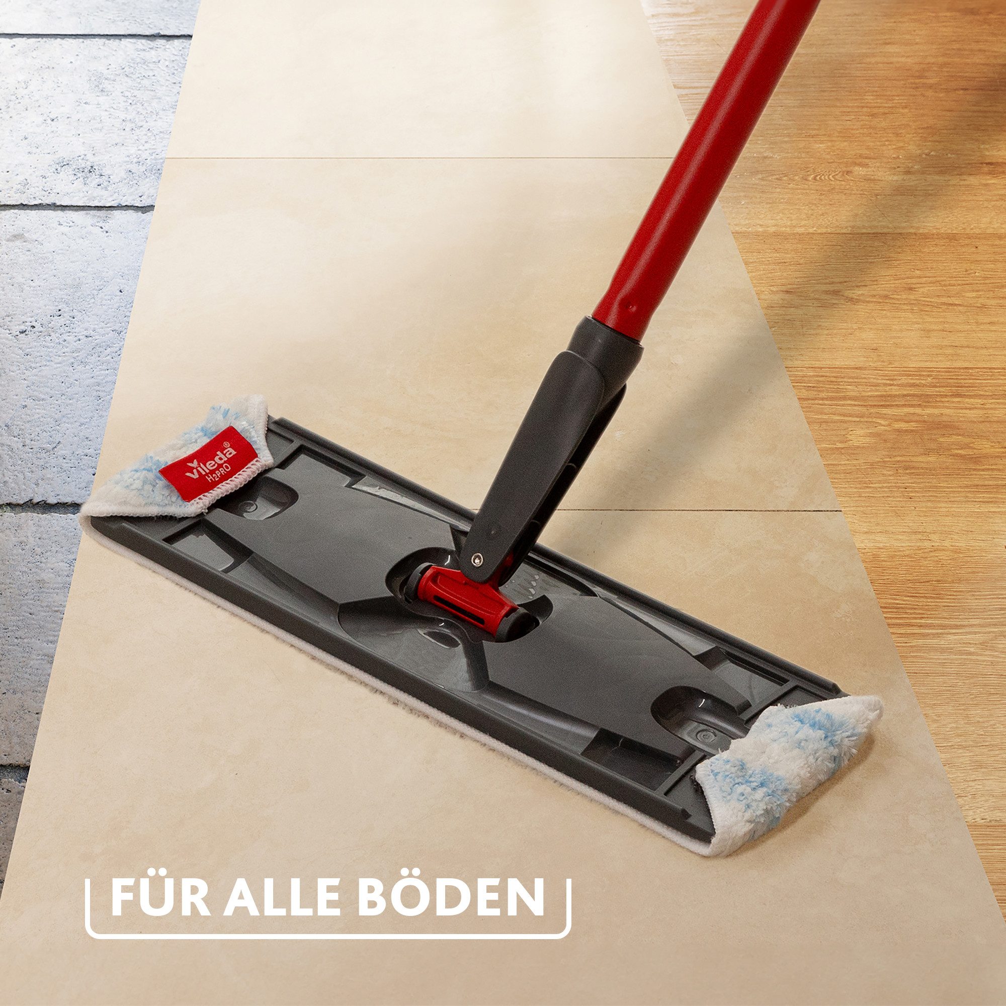 Vileda Vileda H2Pro Flatmop Ersatzbezug Wischbezug (Mikrofaser, 11x23 cm, 1-tlg., Ersatzbezug für das Vileda H2PRO Flat Mop System)