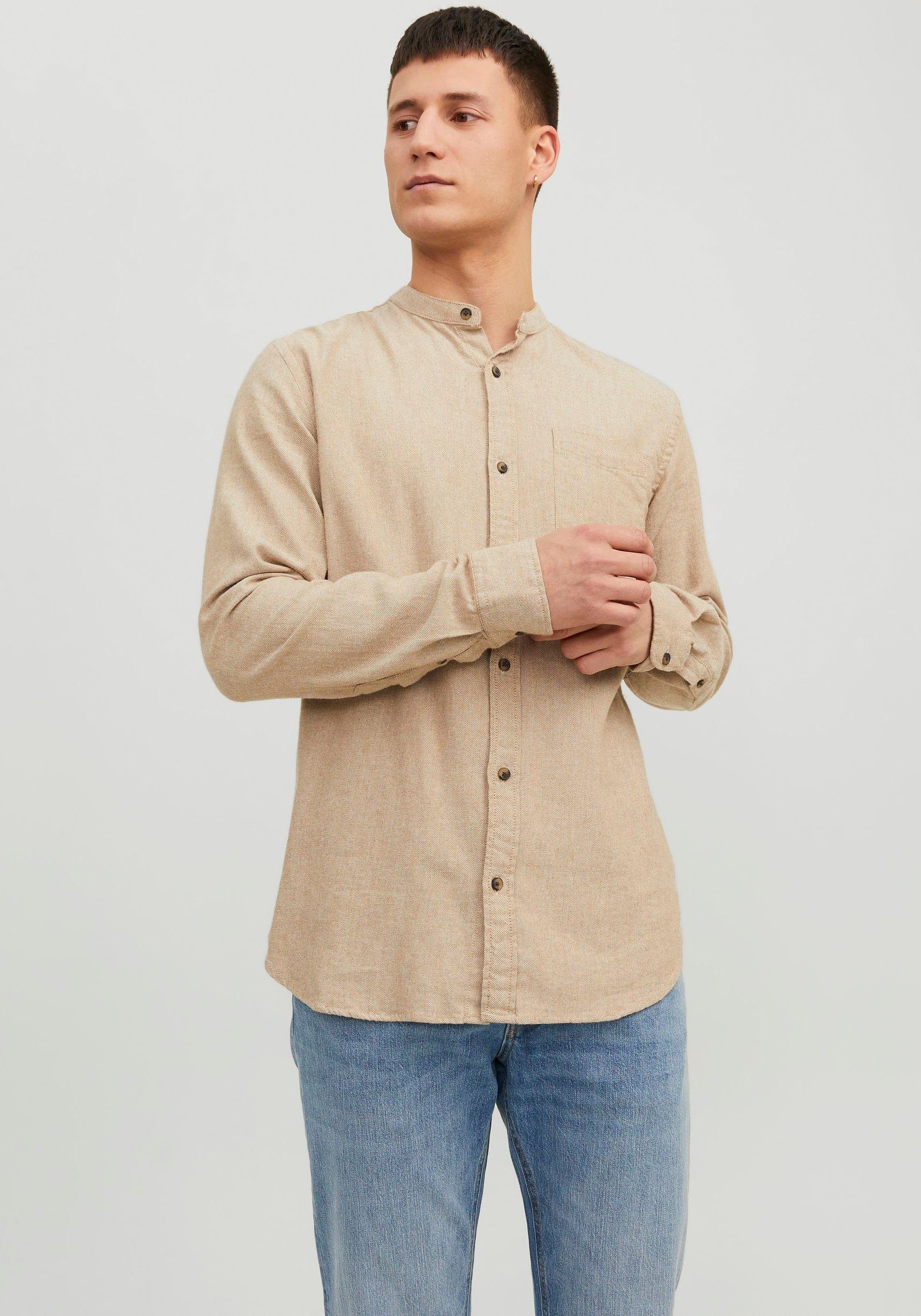 Jack & Jones Langarmhemd JJEBAND MELANGE günstig online kaufen