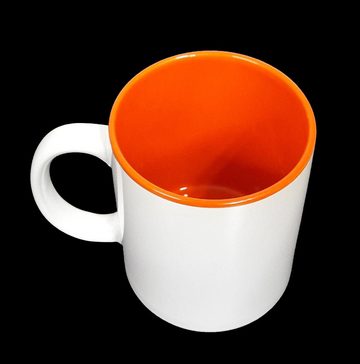 AcMax Tasse 36 Stück Sublimation Kaffee Tassen Becher WEISS - INNEN Orange