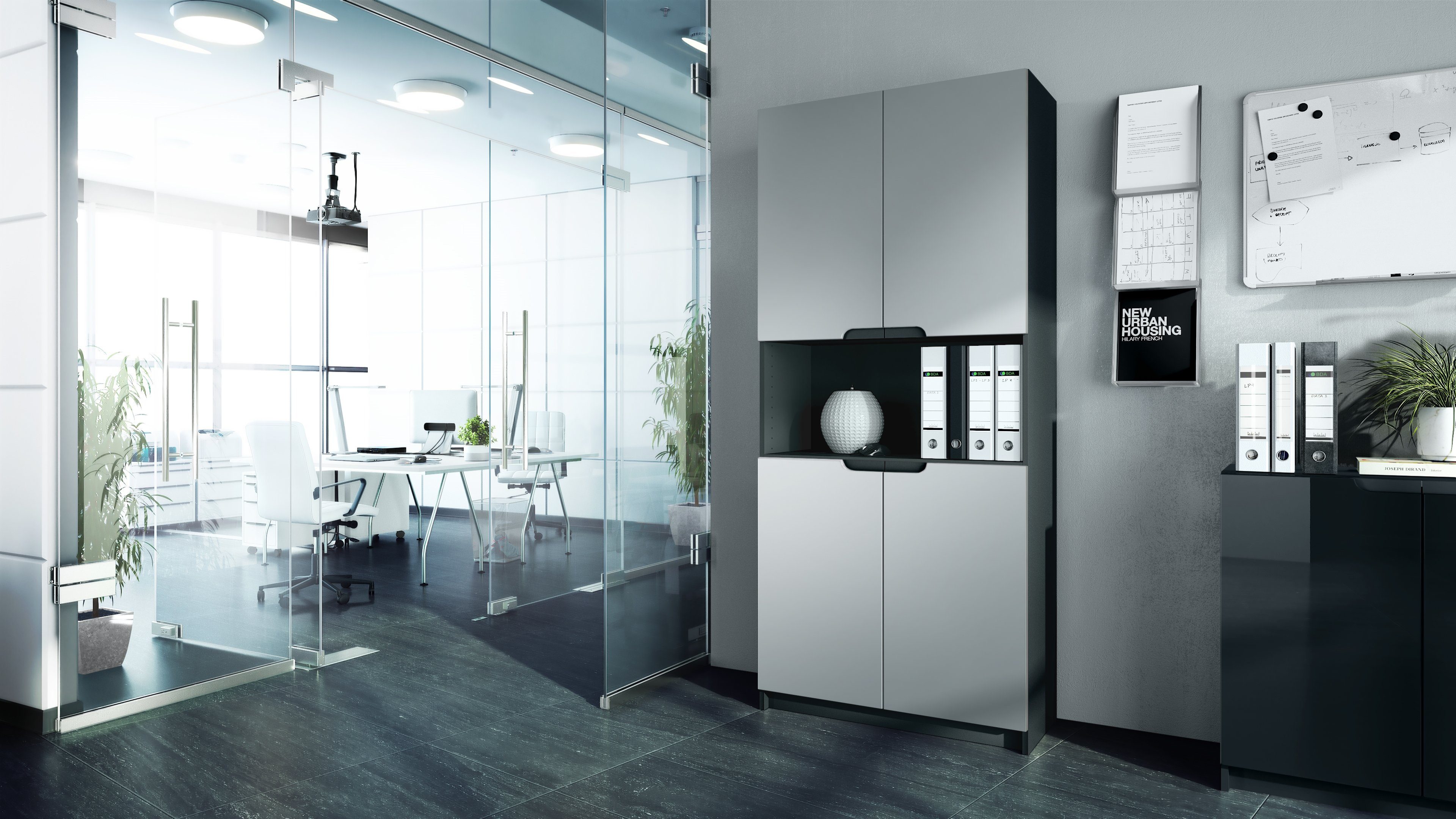 Vladon Aktenschrank Logan V2 (Aktenschrank, mit Soft-Close Funktion) Schwar günstig online kaufen