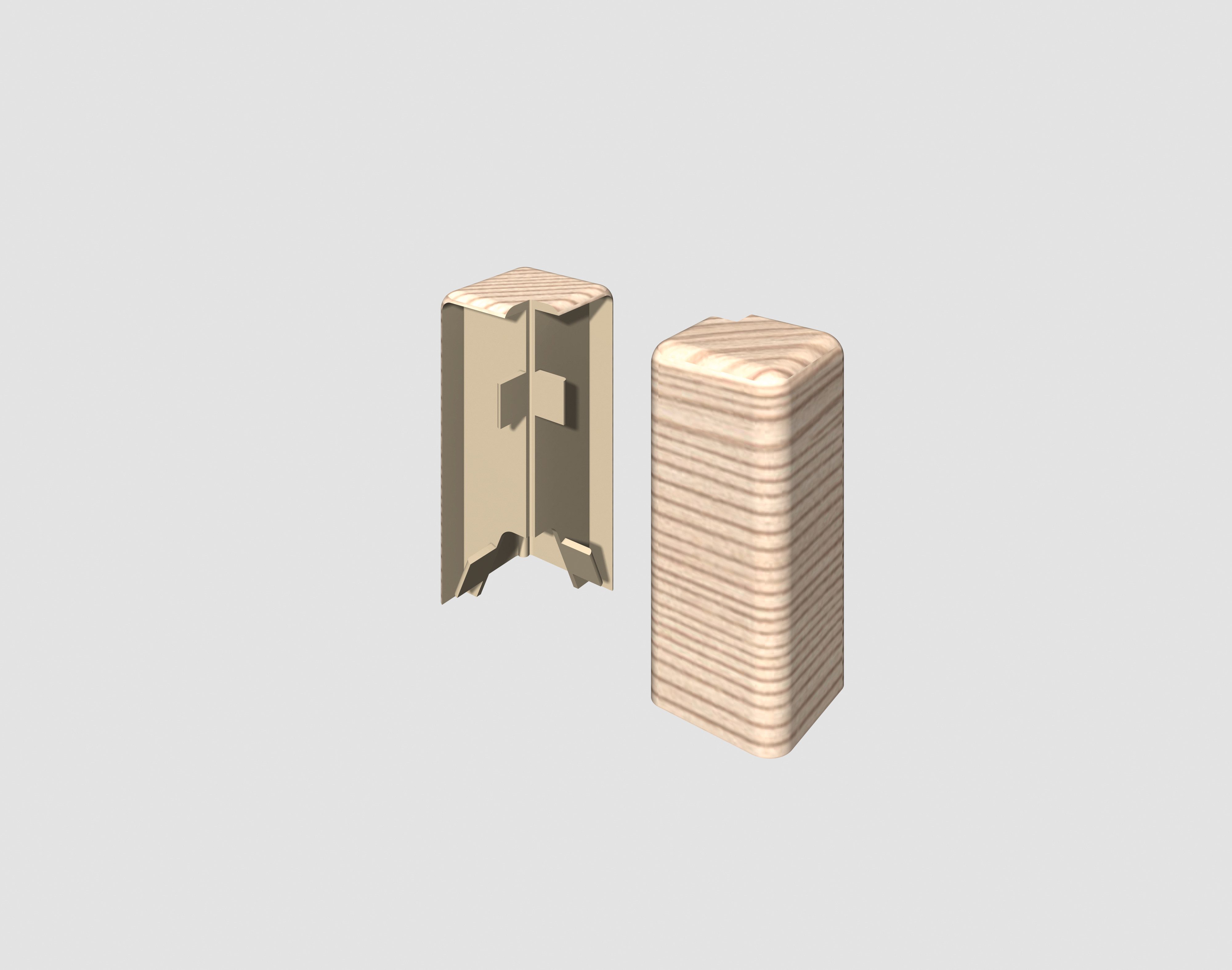 EGGER Sockelleisten-Aussenecke Esche beige, L: 1.6 cm, H: 5.9 cm, 2-St., neues kubisches Profil; 2 Stück