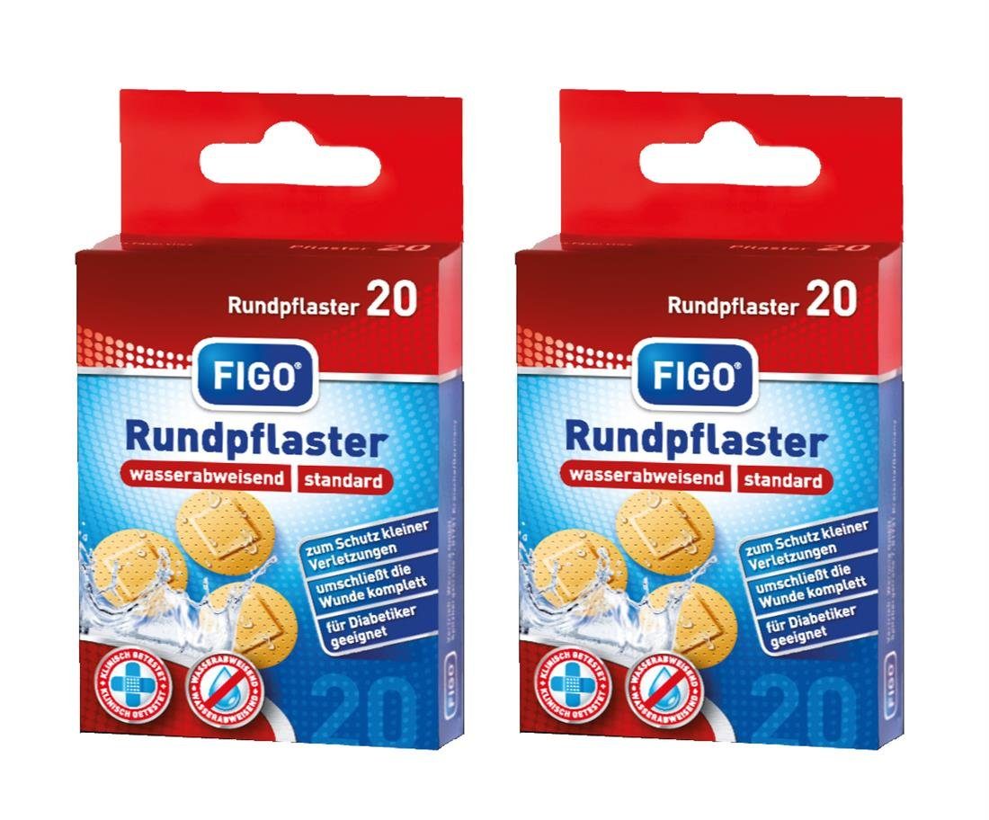 varivendo Wundpflaster varivendo Notizblock + 2 Pakete FIGO Rundpflaster (Set, 40 St., Rundpflaster), Pflaster rund Wundpflaster Injektionspflaster Rundpflaster Wundverband