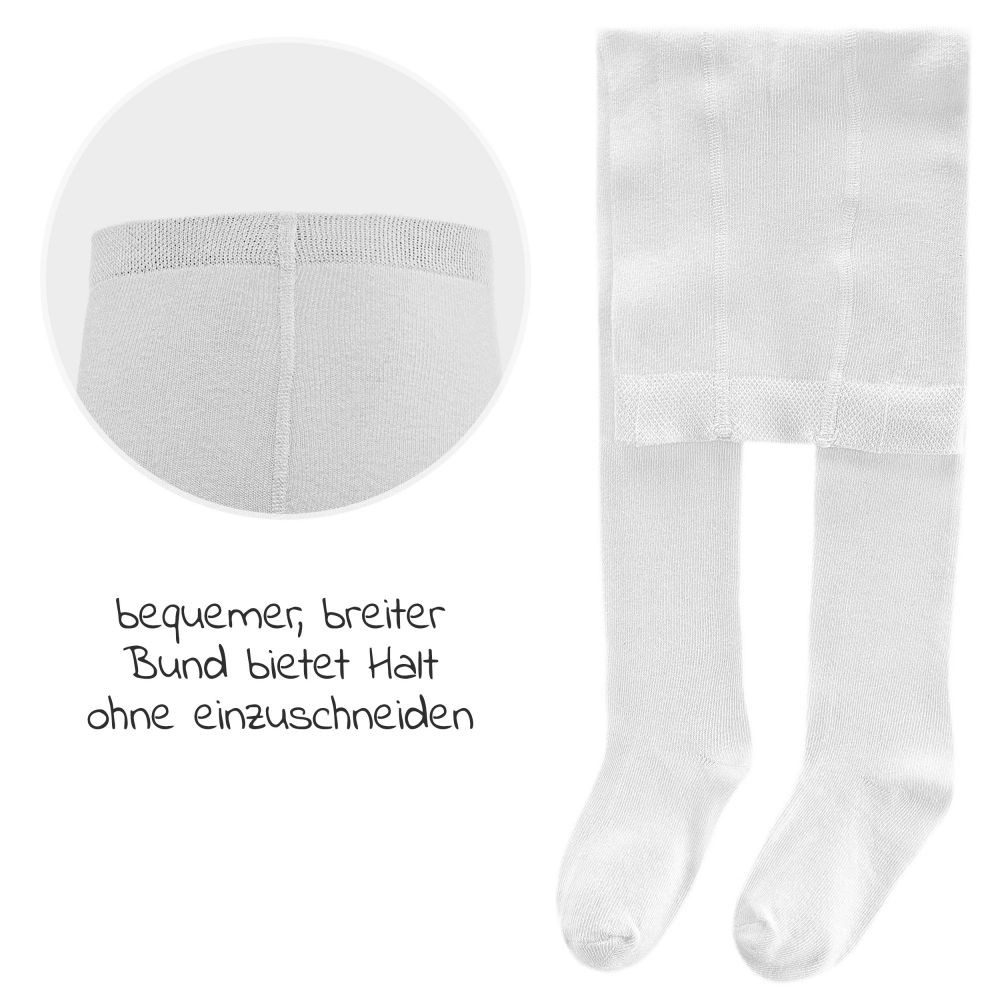 LaLoona Strumpfhose Weiß (Set 2er-Pack) 2er Pack Baby Strumpfhose 2x elastische Babystrumpfhosen Gr. 50/56