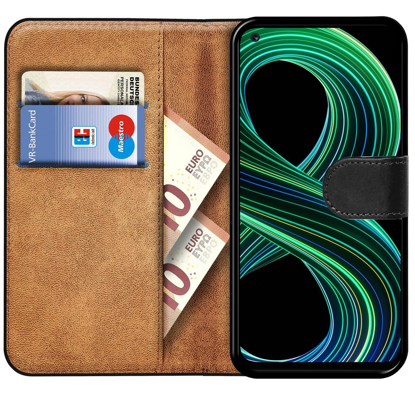 CoolGadget Handyhülle Wallet Klapp Tasche Book Case für Realme 8 / 8 Pro 6,4 Zoll, Hülle Klapphülle Flip Cover Etui Schutzhülle