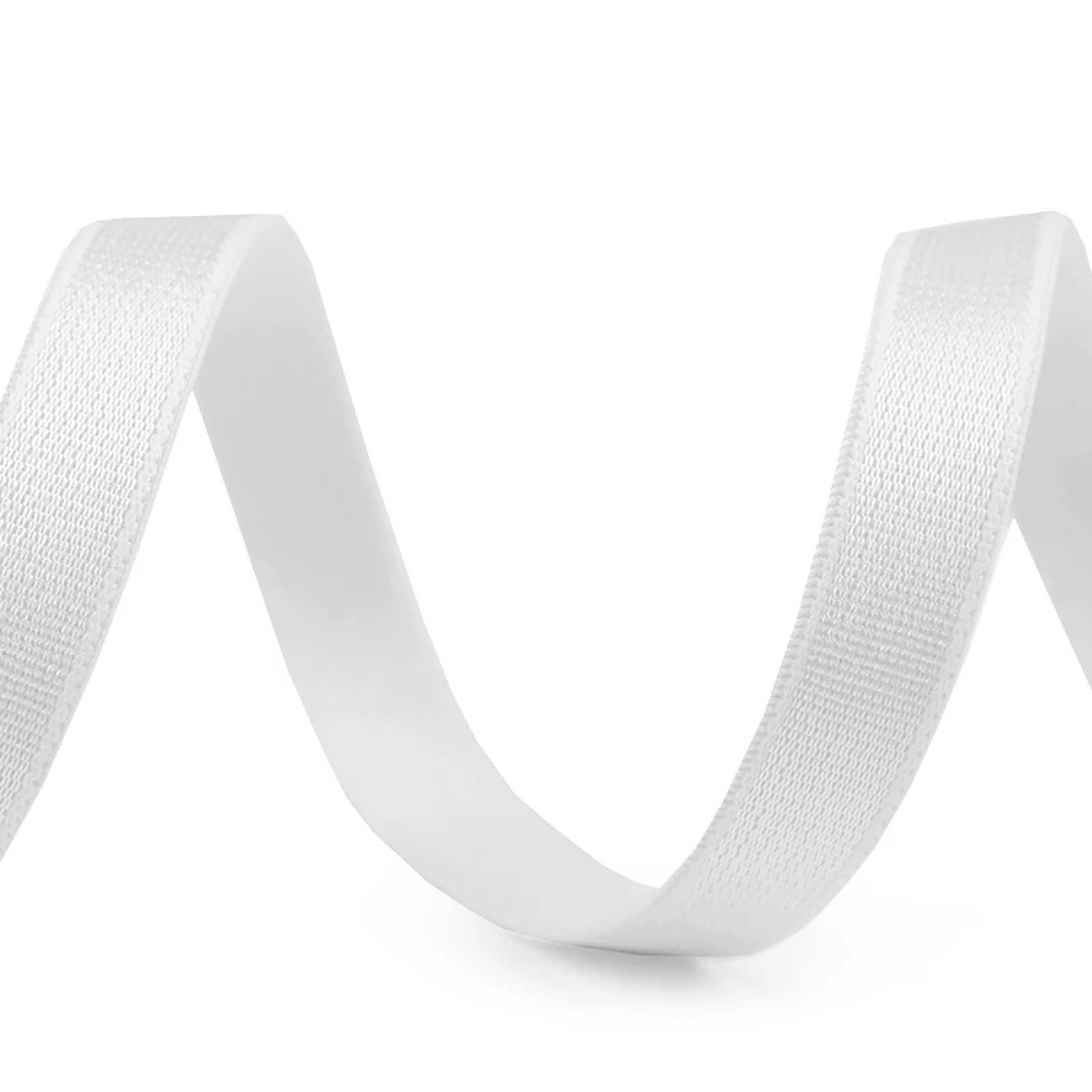 maDDma Gummiband Satin-Gummiband BH-Trägerband ab 1m x 10mm Wäschegummi Seidenglanz, weiß
