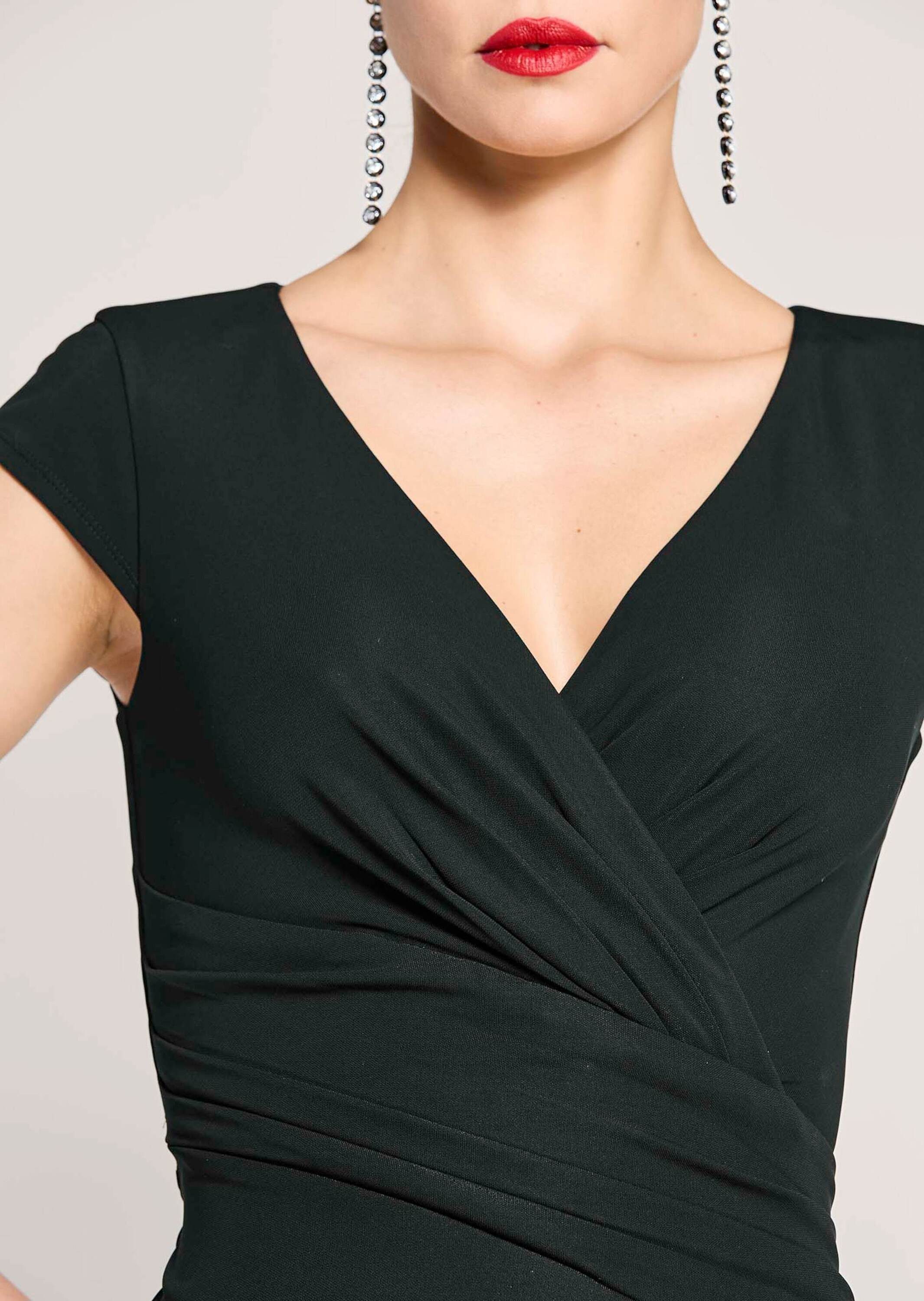 MADELEINE Maxikleid Maxikleid in Wickeloptik Viskosekleid mit V-Ausschnitt, Knöchellänge und Kurzarm – Bild 4 von 5