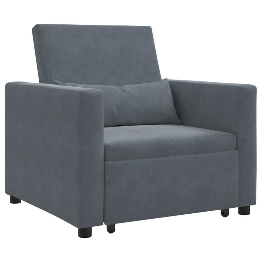 vidaXL Sessel Einzel-Schlafsofa Dunkelgrau 90 x günstig online kaufen